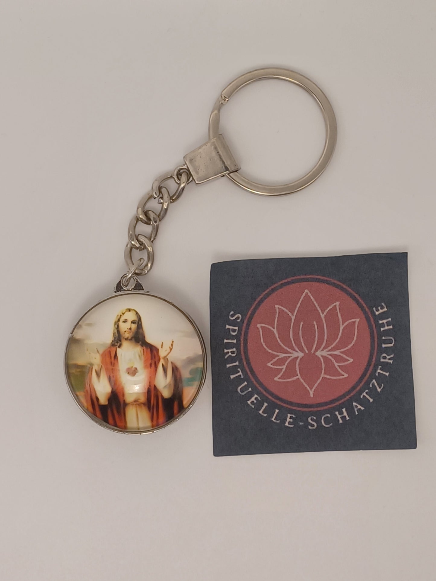 Jesus Schlüsselanhänger Glas bunt 3 cm christlich Jesus Christus
