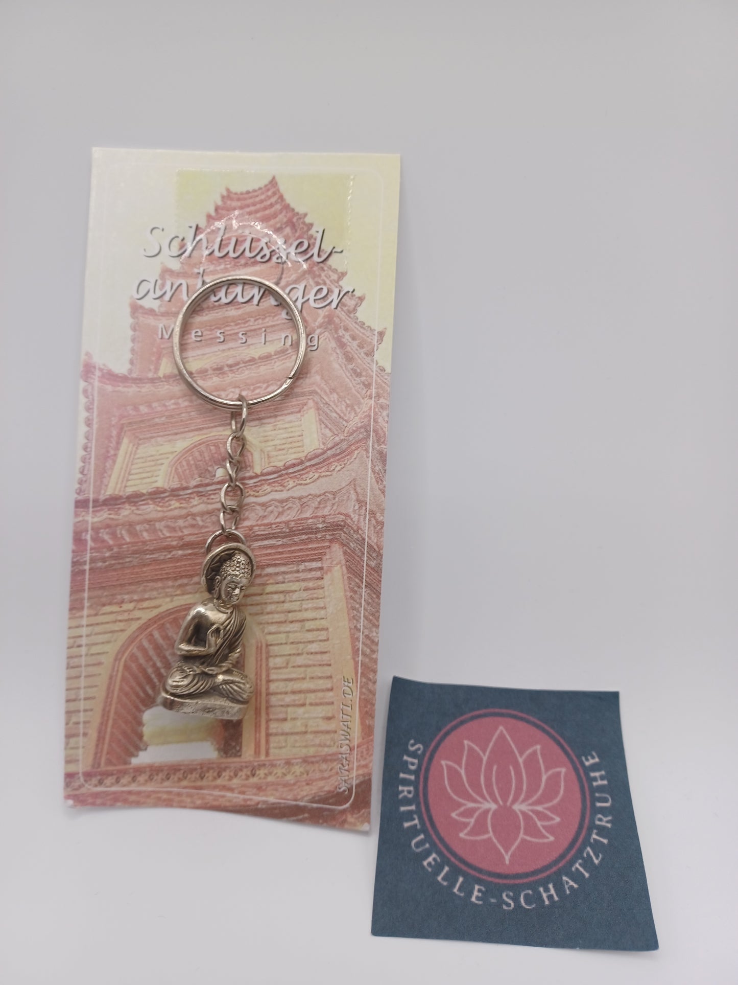 Schlüsselanhänger Buddha Messing 8 cm