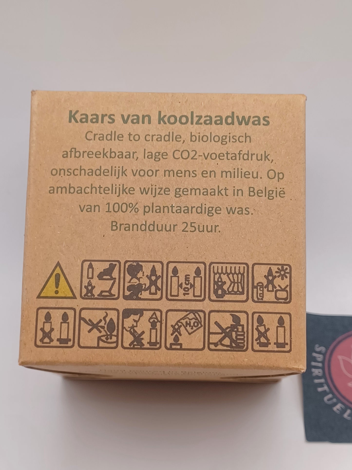 Ökologische Duftkerze Rapswachs Blume des Lebens 6x6x6cm 25 Std. Brenndauer