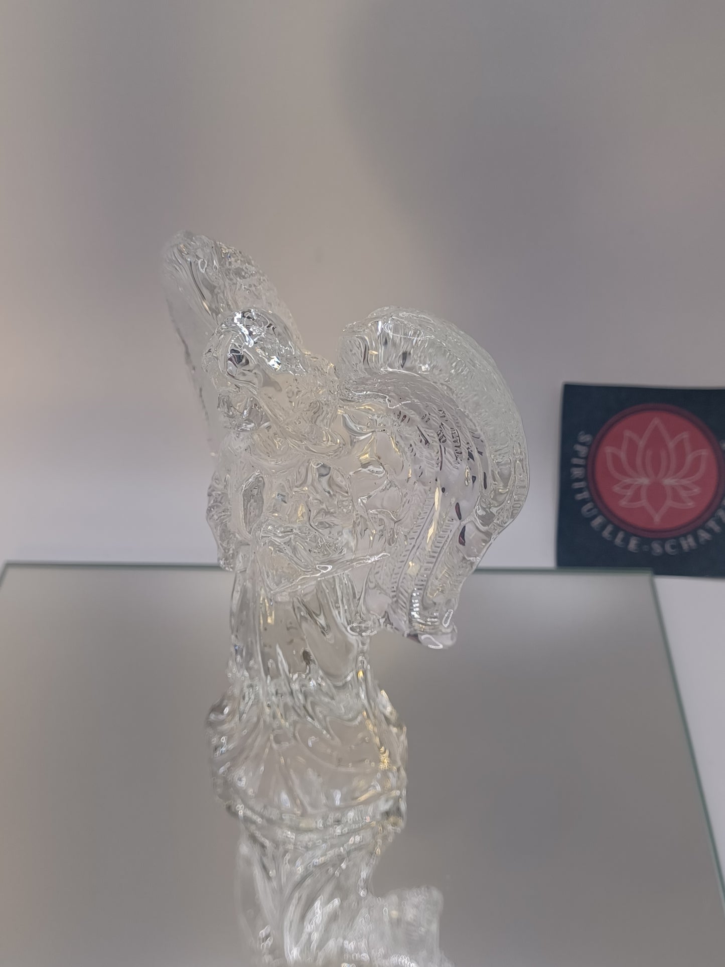 Engel aus Glas mit Milchglasflügel 10,4 x 7 x 3 cm Figur