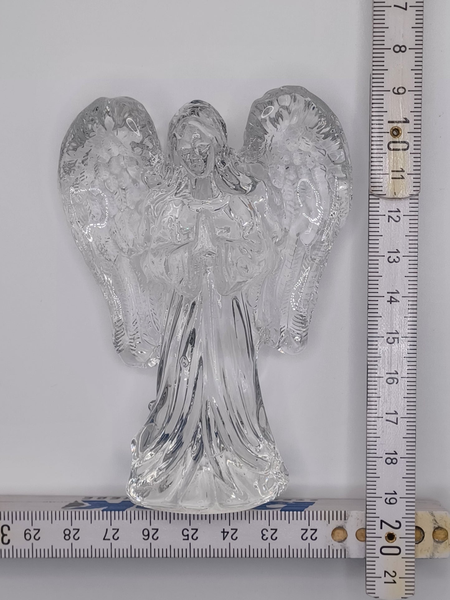 Engel aus Glas mit Milchglasflügel 10,4 x 7 x 3 cm Figur