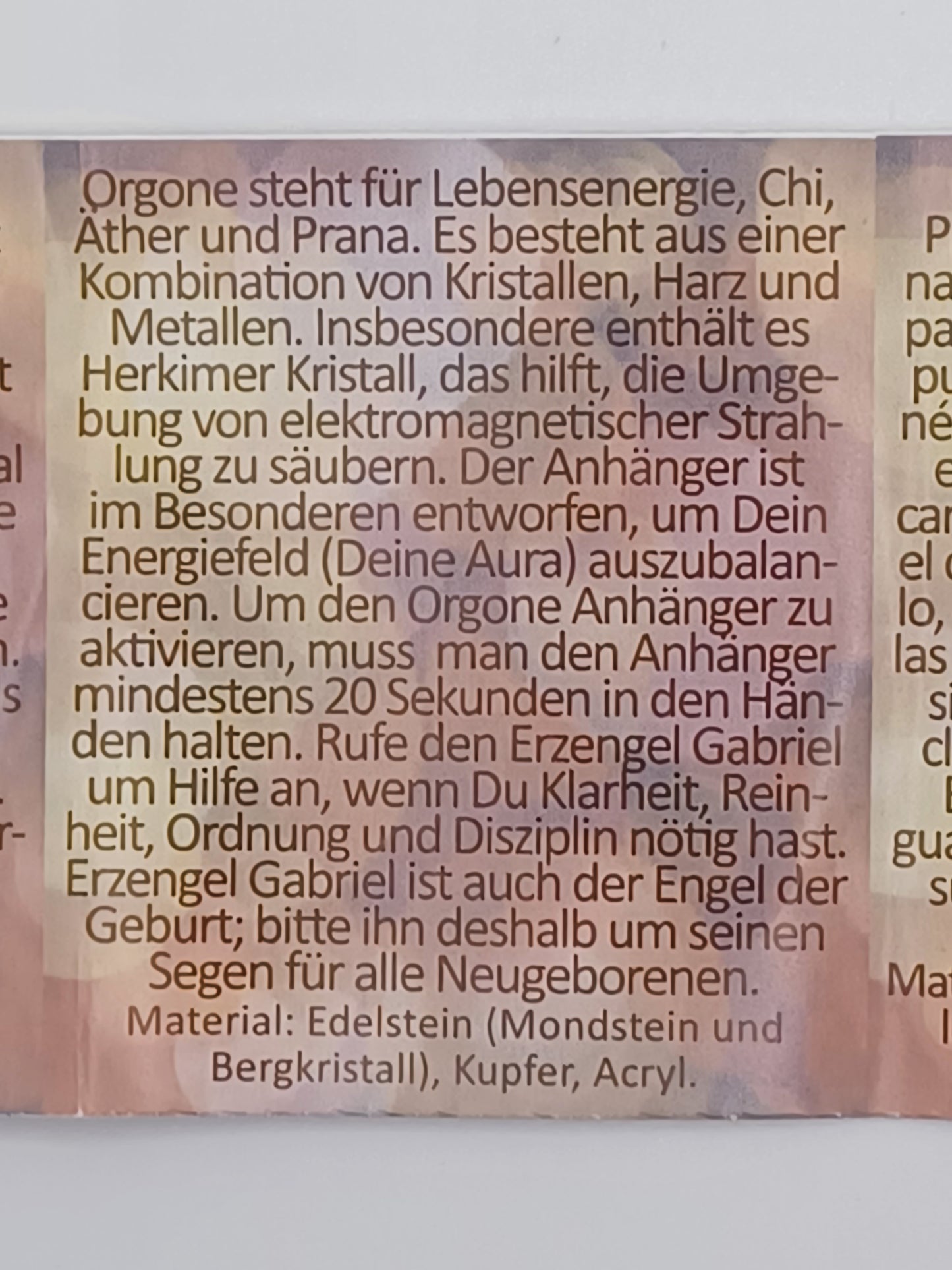 Orgonit Anhänger Erzengel Gabriel Schutz