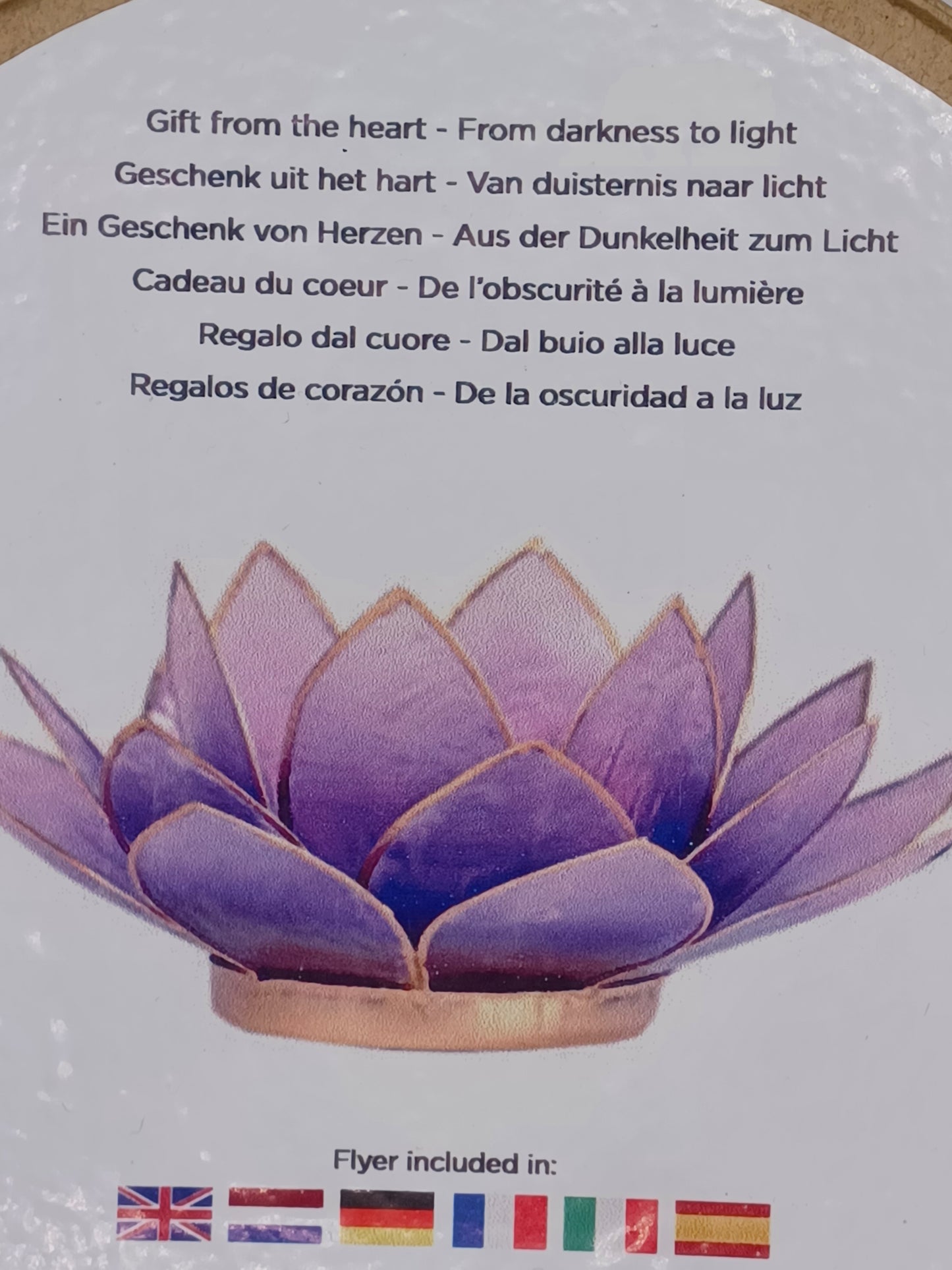 Lotus Teelichthalter violett Capiz Muscheln 13,5 cm