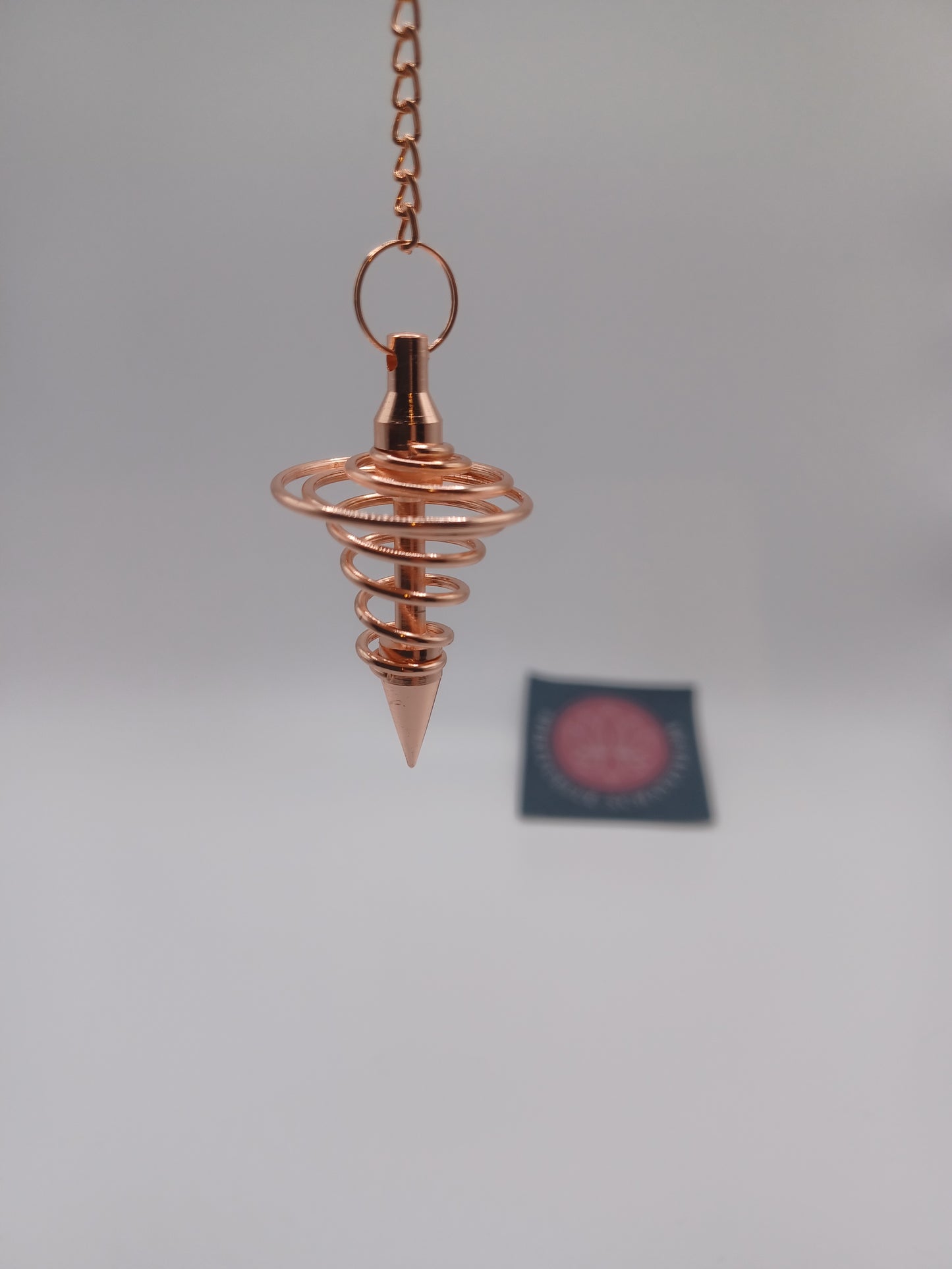 Spiralpendel verkupfert Messing mit Kette 10 g Pendel