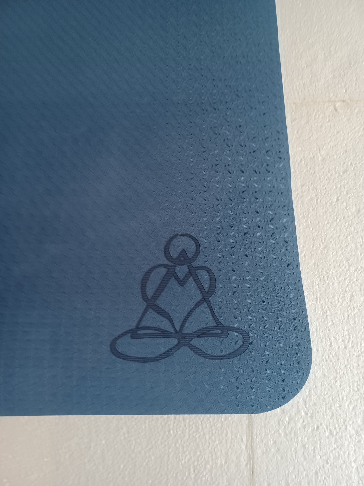 Yogamatte TPE-ecofriendly dunkelblau / hellblau 6mm zweischichtig Blume des Lebens