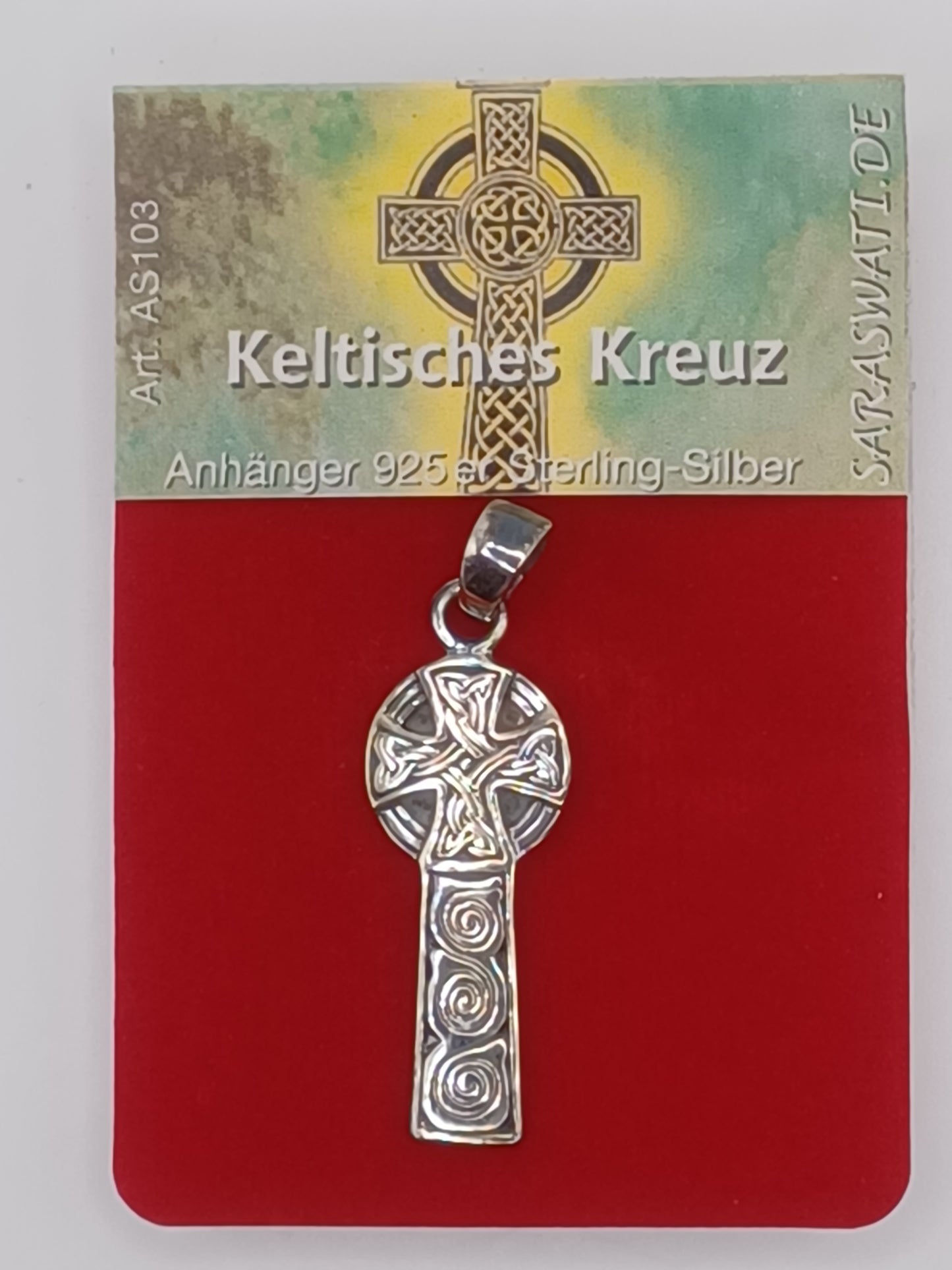 Anhänger keltisches Kreuz mit Sonnenrad 925 Silber