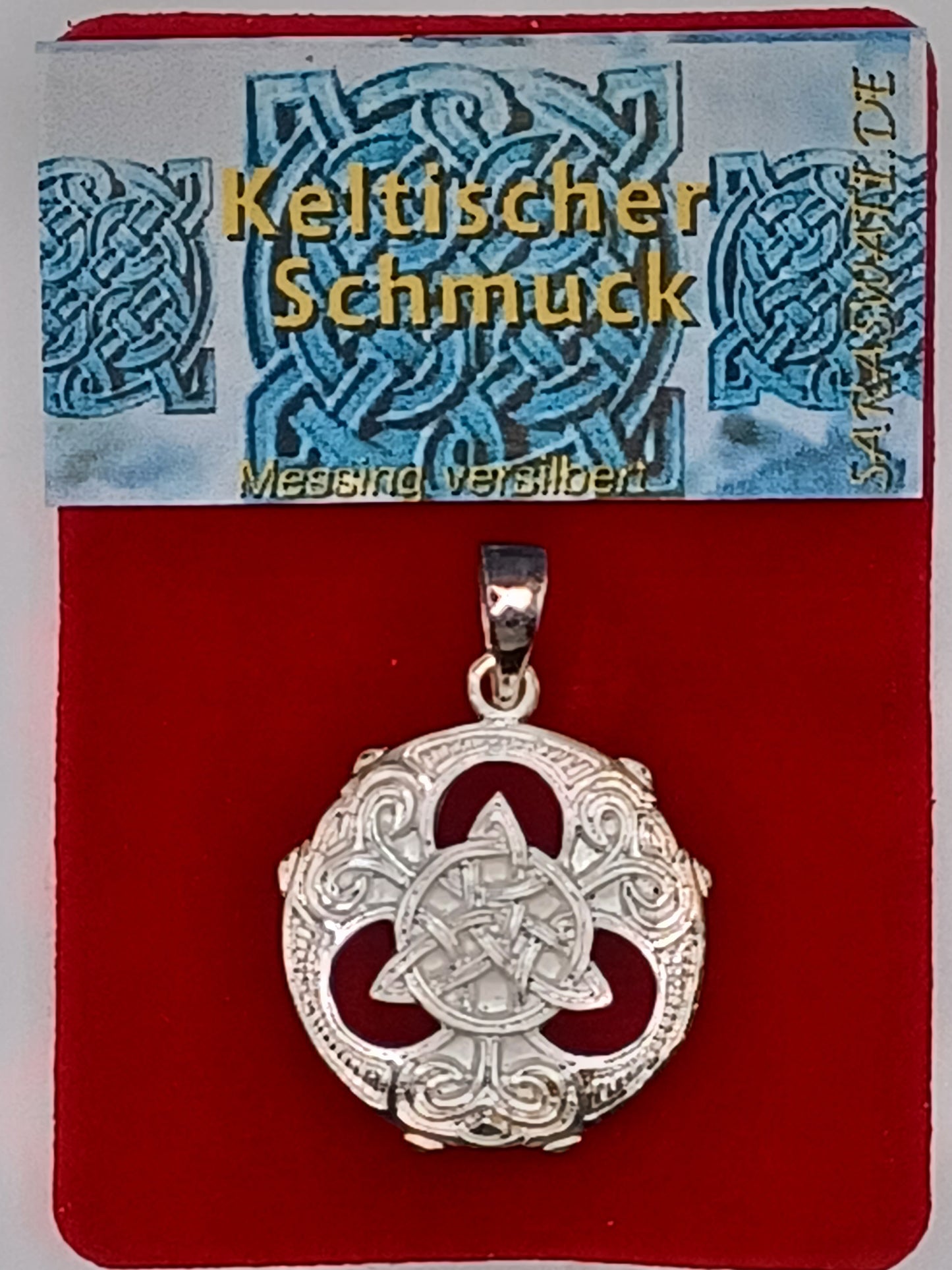 Anhänger Keltischer Dreiecksknoten 2,5 cm Messing versilbert