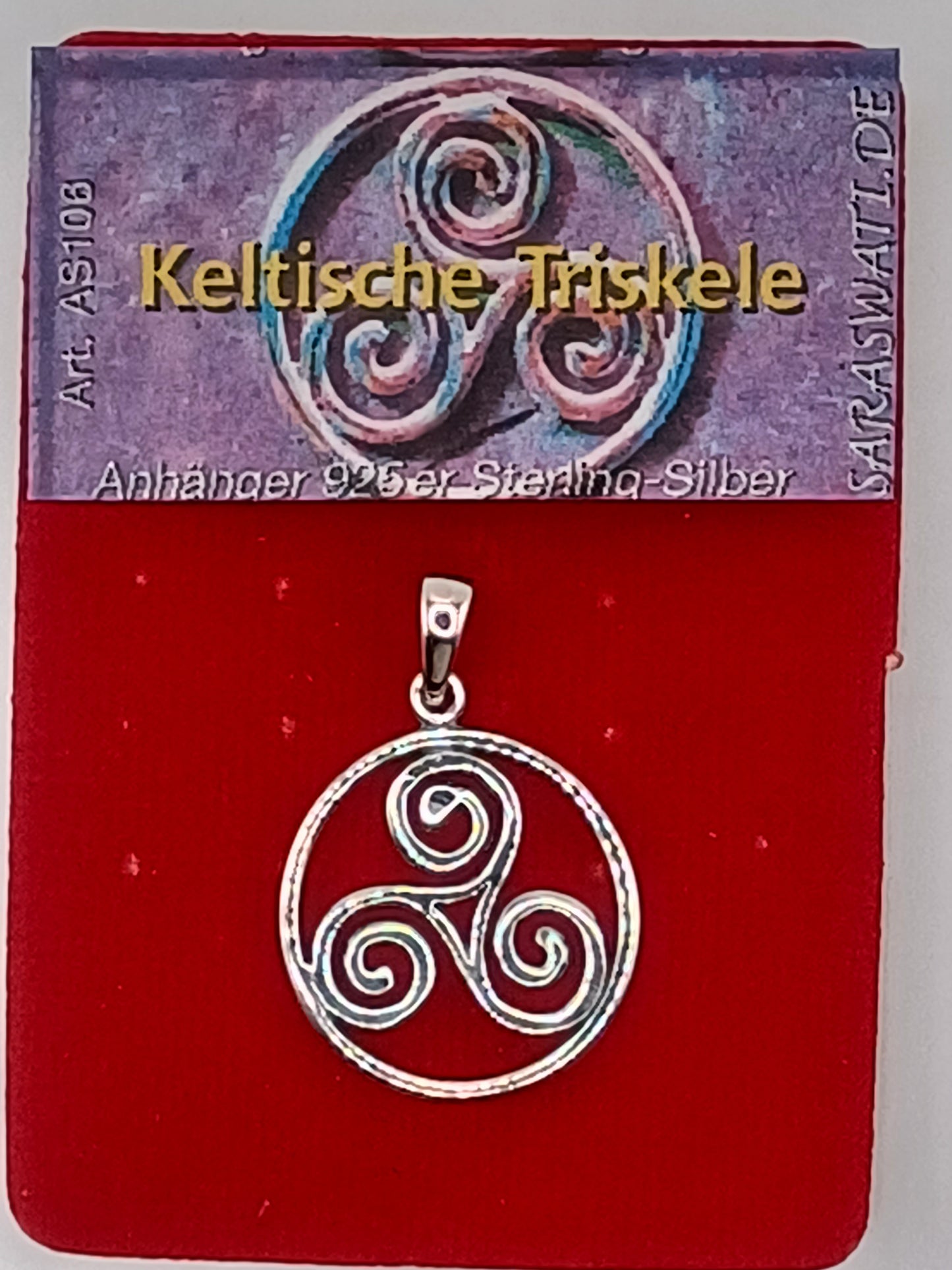 Keltische Triskele im Kreis 925 Silber Anhänger 2 cm Durchmesser