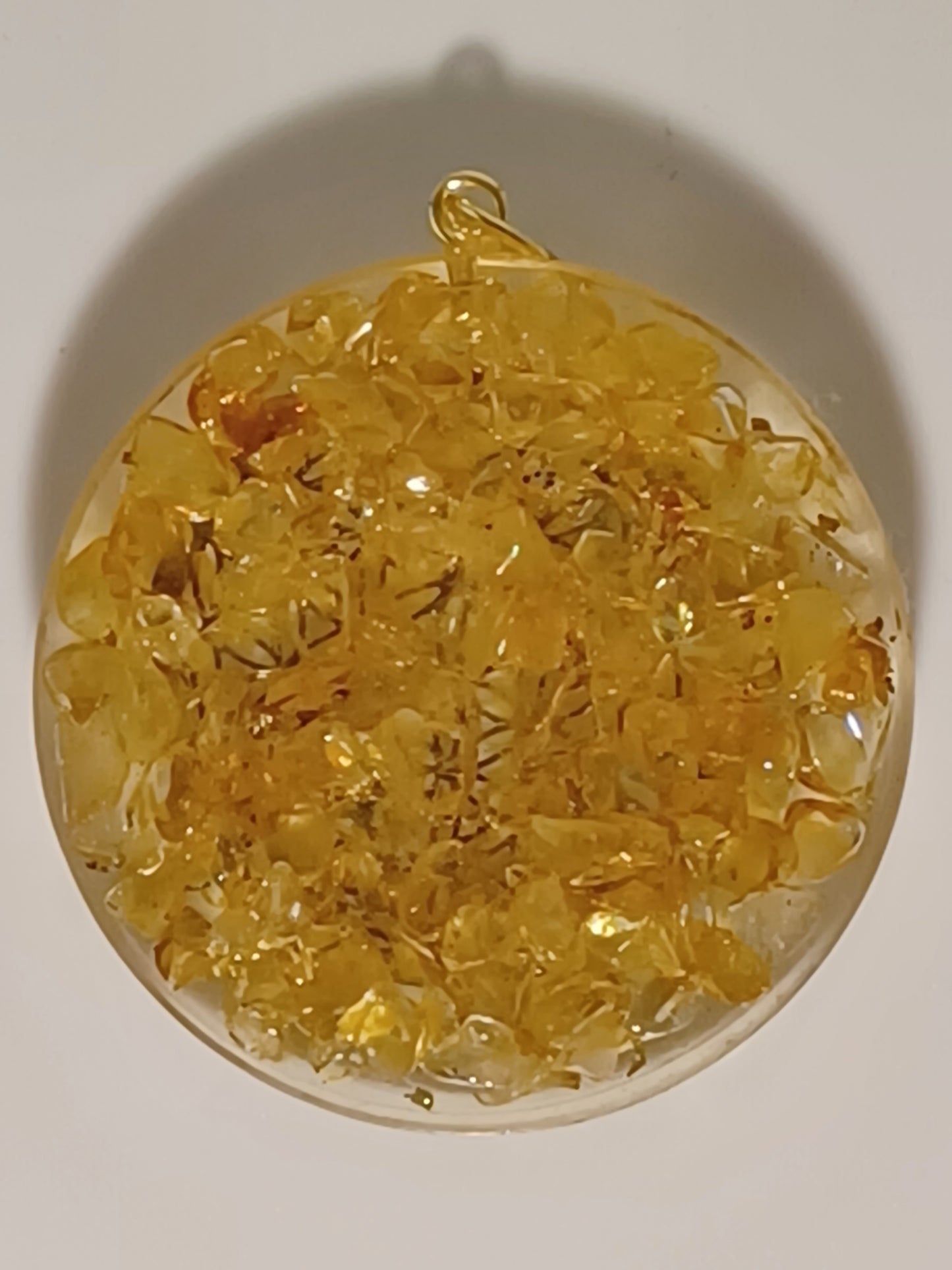 Orgonit Anhänger Blume des Lebens Citrin 4 cm