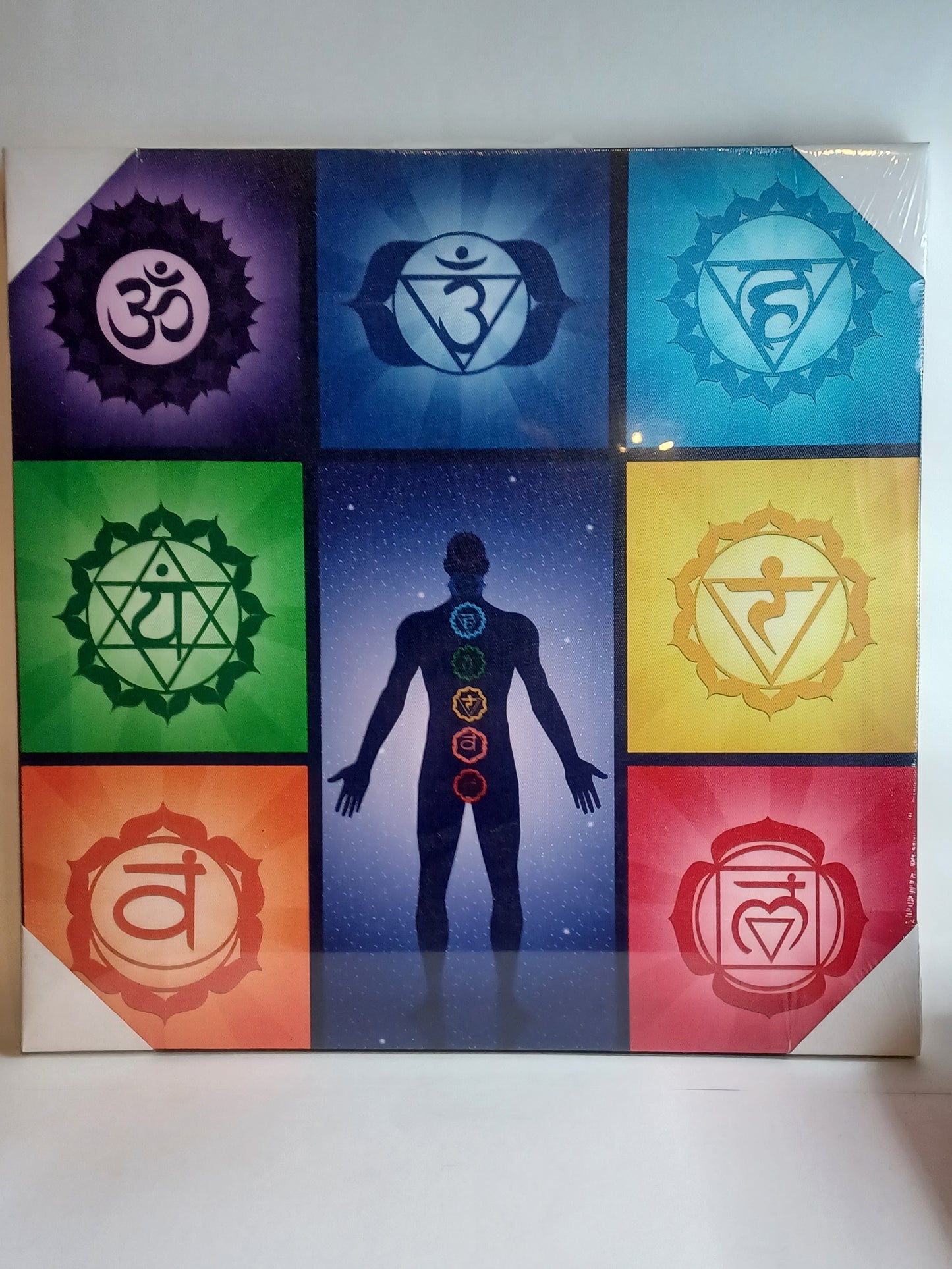 Leinwanddruck Human Chakra 40 cm Aura Energiebild Schwingungsbild