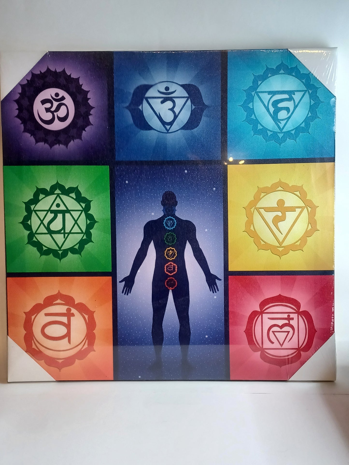 Leinwanddruck Human Chakra 40 cm Aura Energiebild Schwingungsbild