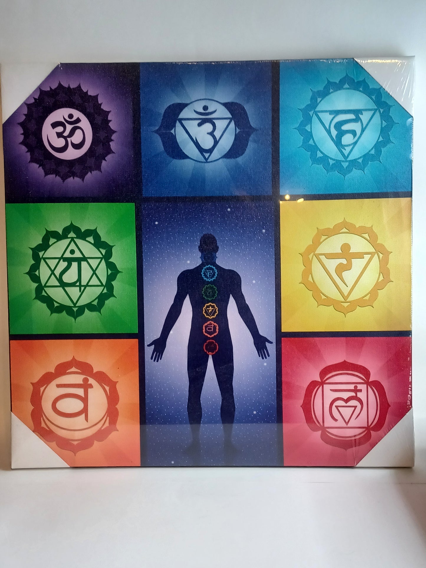 Leinwanddruck Human Chakra 40 cm Aura Energiebild Schwingungsbild