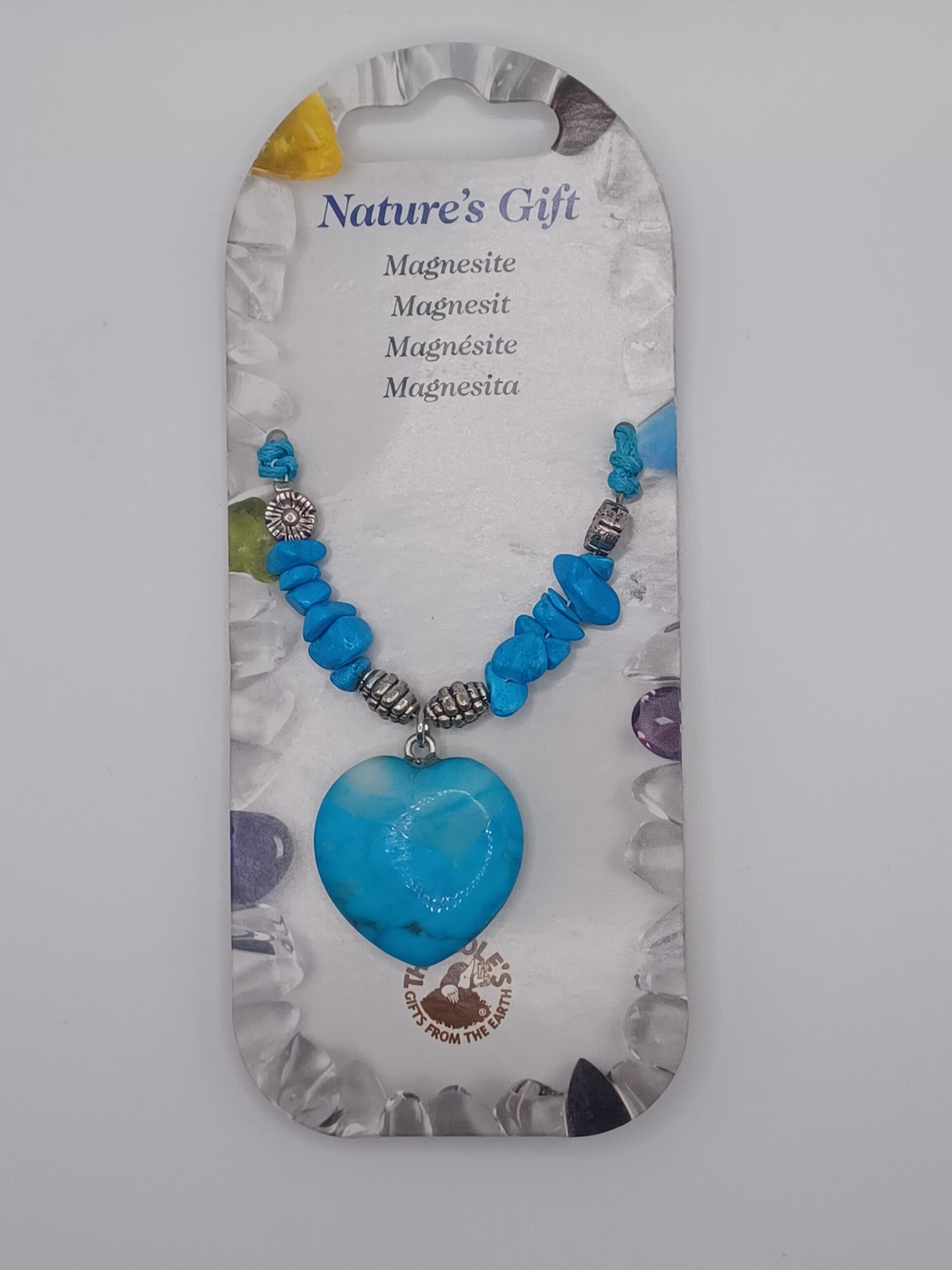 Herz Collier Turquenit Herz ca. 2,5 cm mit passender Stoffkordel
