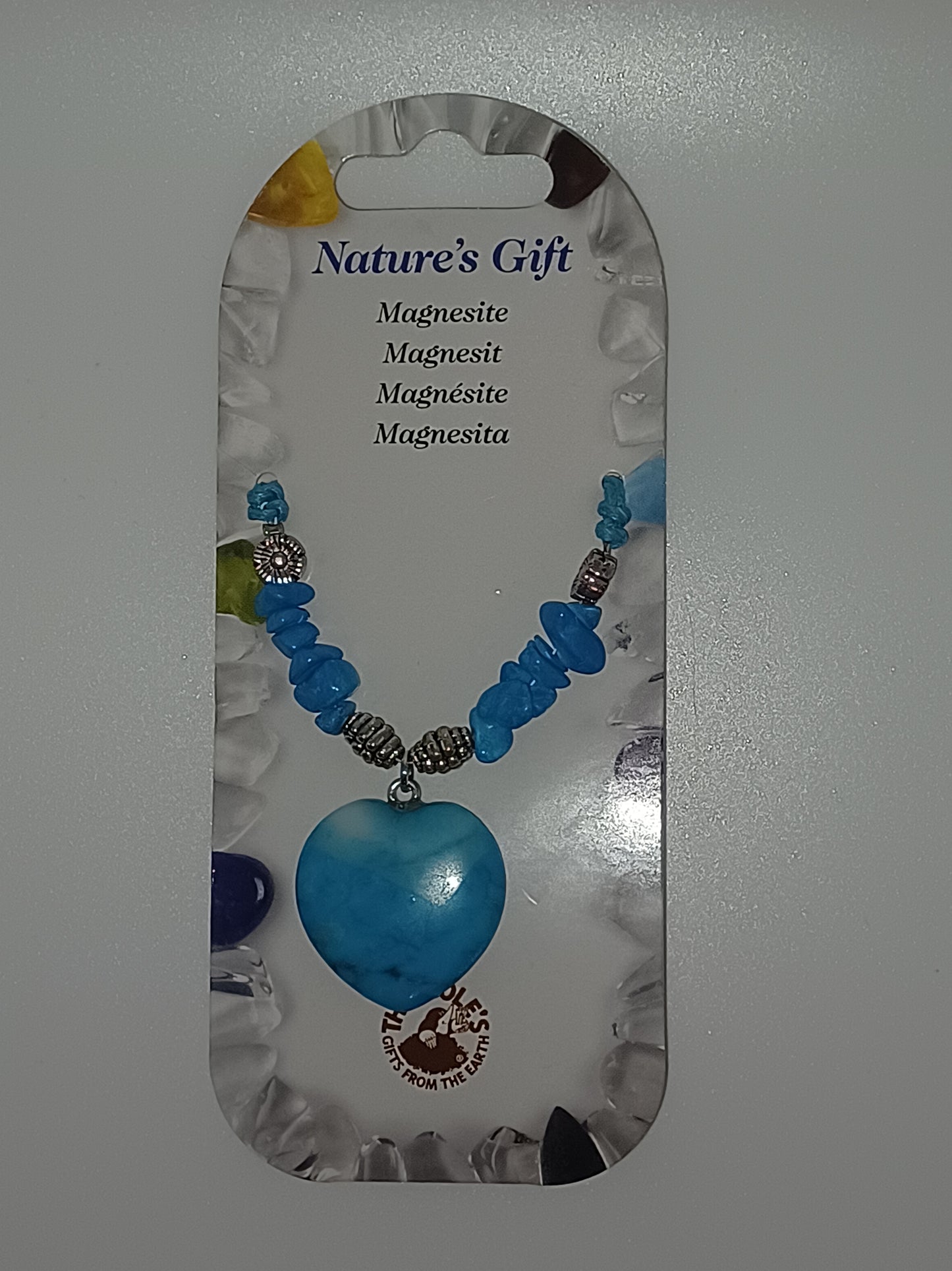 Herz Collier Turquenit Herz ca. 2,5 cm mit passender Stoffkordel