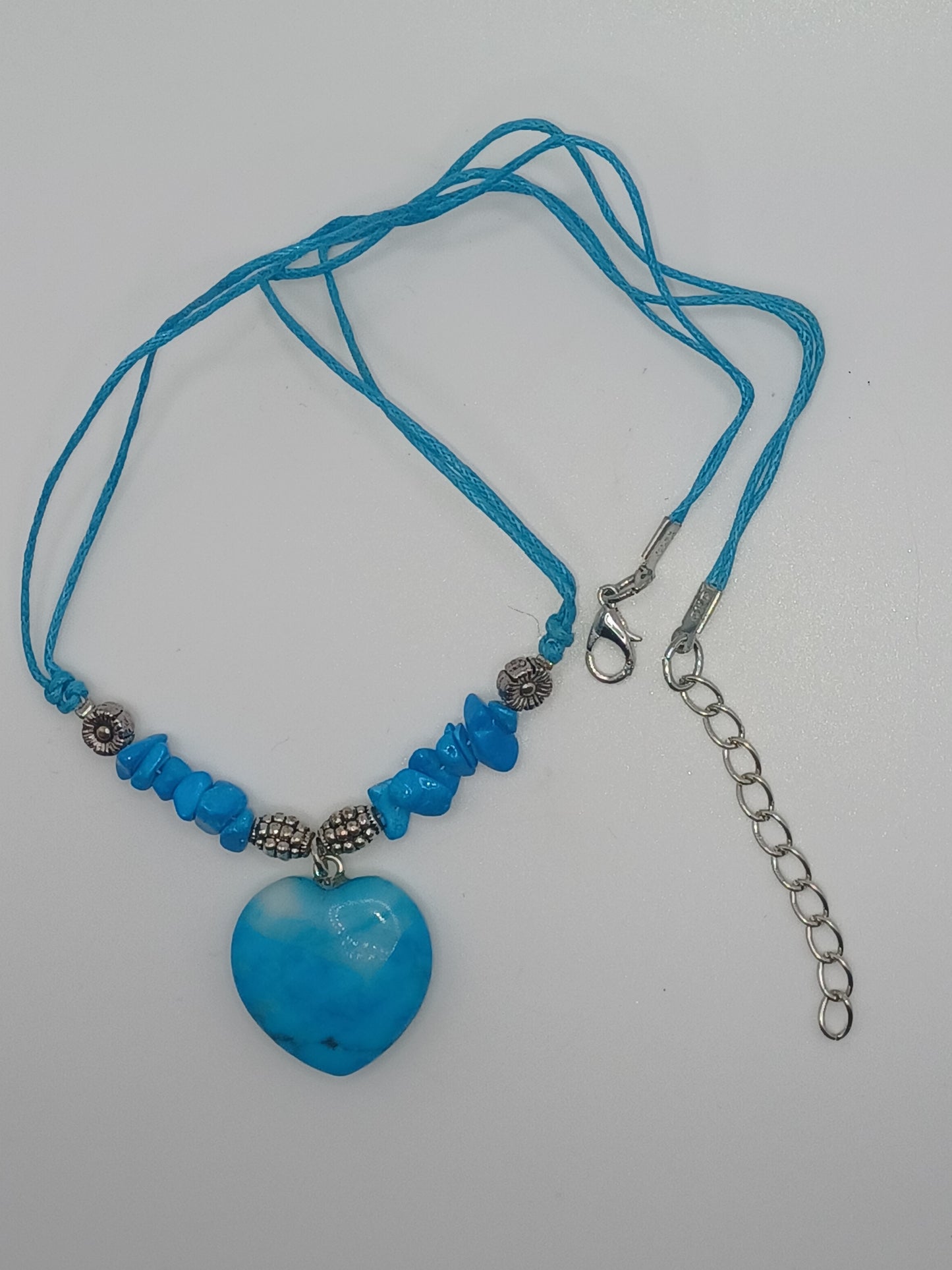 Herz Collier Turquenit Herz ca. 2,5 cm mit passender Stoffkordel