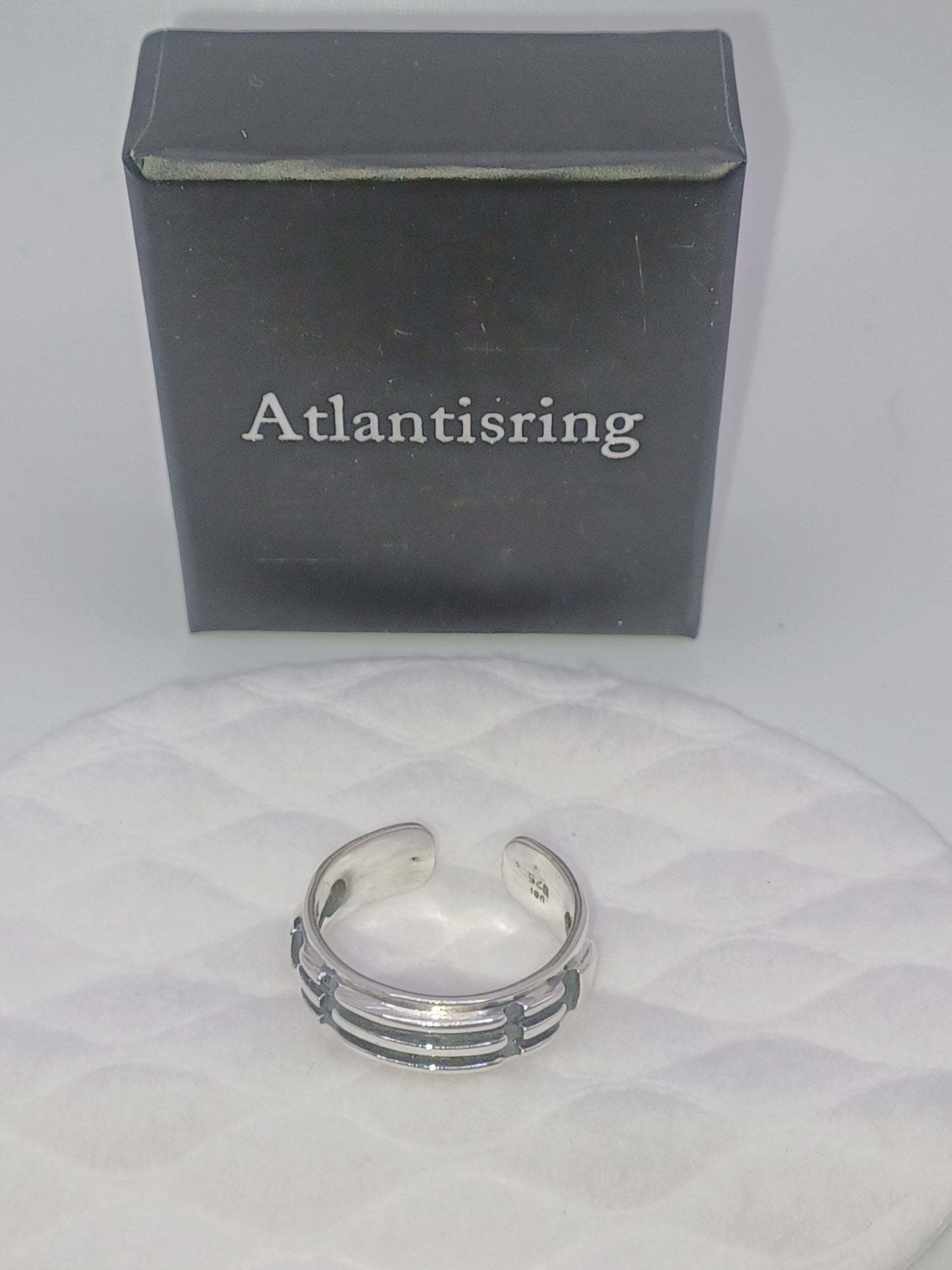 Atlantis Ring Herrengröße offen, 925 Sterling Silber verstellbar Atlantisring