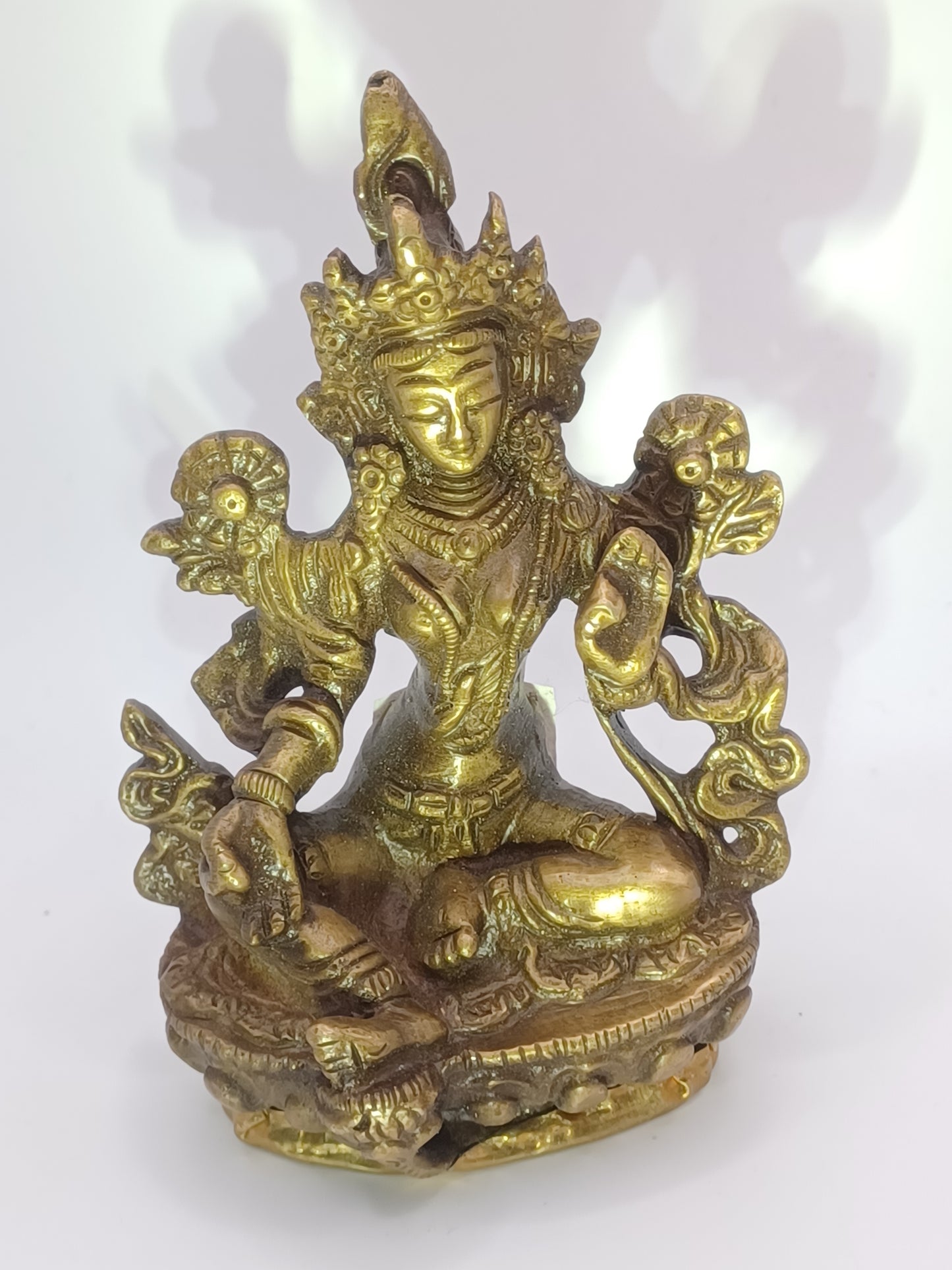 Grüne Tara 9,5 cm Messing Schutz Feng Shui Altarfiguren Schutzpatron