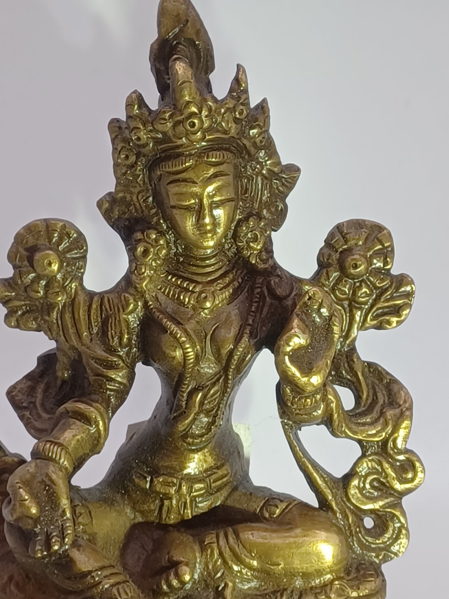 Grüne Tara 9,5 cm Messing Schutz Feng Shui Altarfiguren Schutzpatron