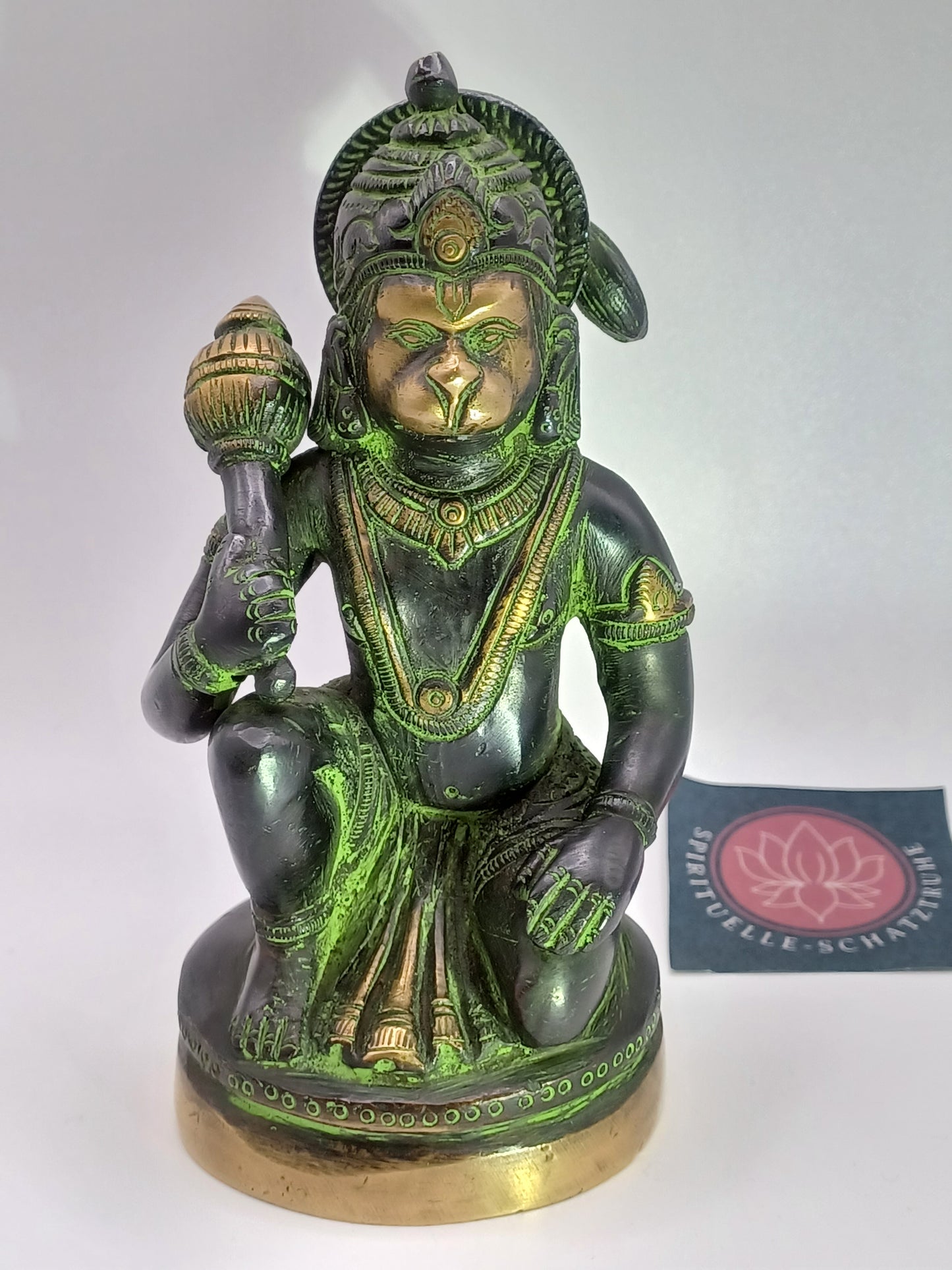 Hanuman 13 cm 900g Messing Nepali Antik Finish Statue Skulptur Figur Affenkönig
