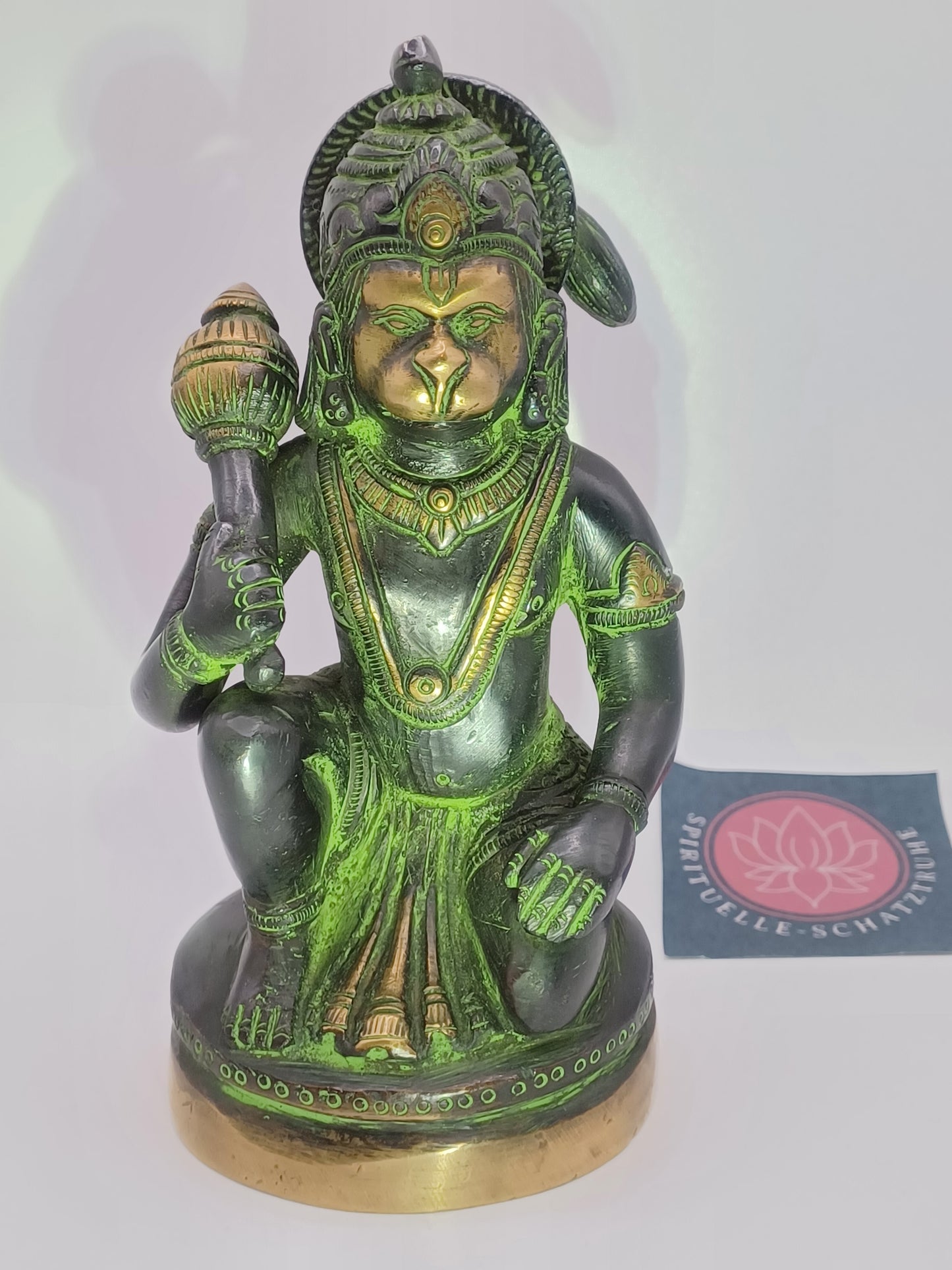 Hanuman 13 cm 900g Messing Nepali Antik Finish Statue Skulptur Figur Affenkönig