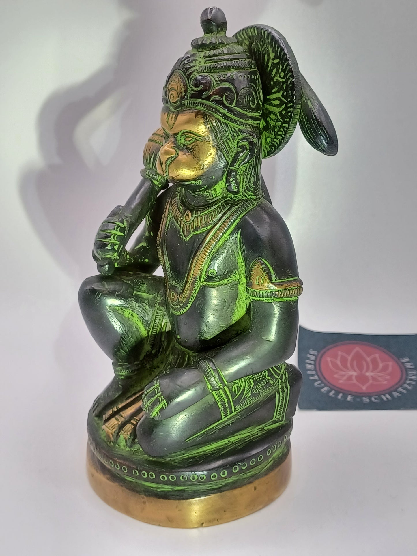 Hanuman 13 cm 900g Messing Nepali Antik Finish Statue Skulptur Figur Affenkönig