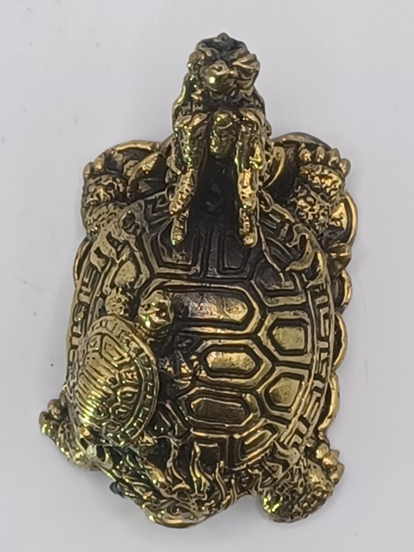 Drachenschildkröte Messing 6 x 3 cm Feng Shui Schutz Kraft Sicherheit Glück