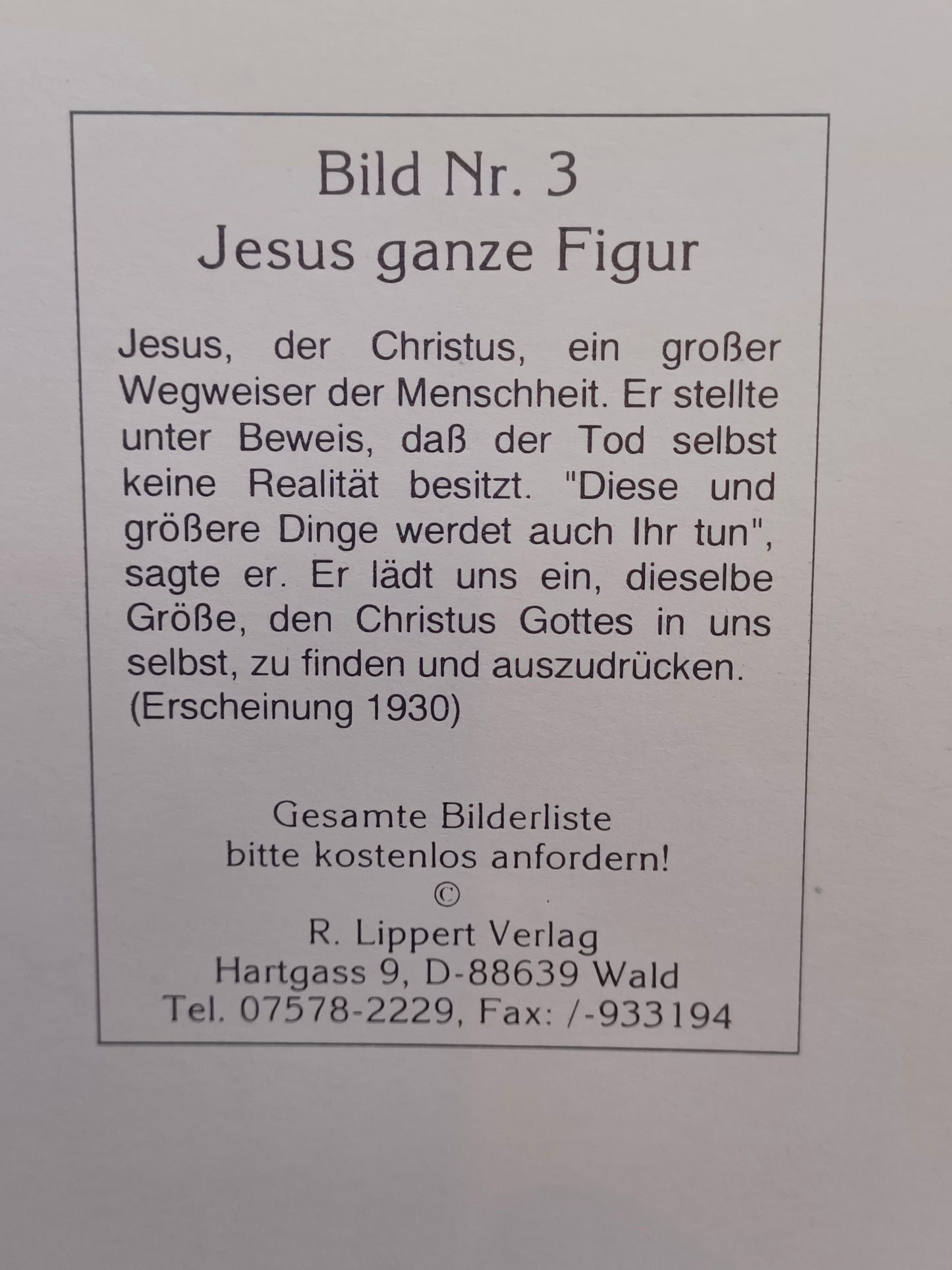 Jesus Postkarte "Ich vertraue auf dich"10 x 15 cm