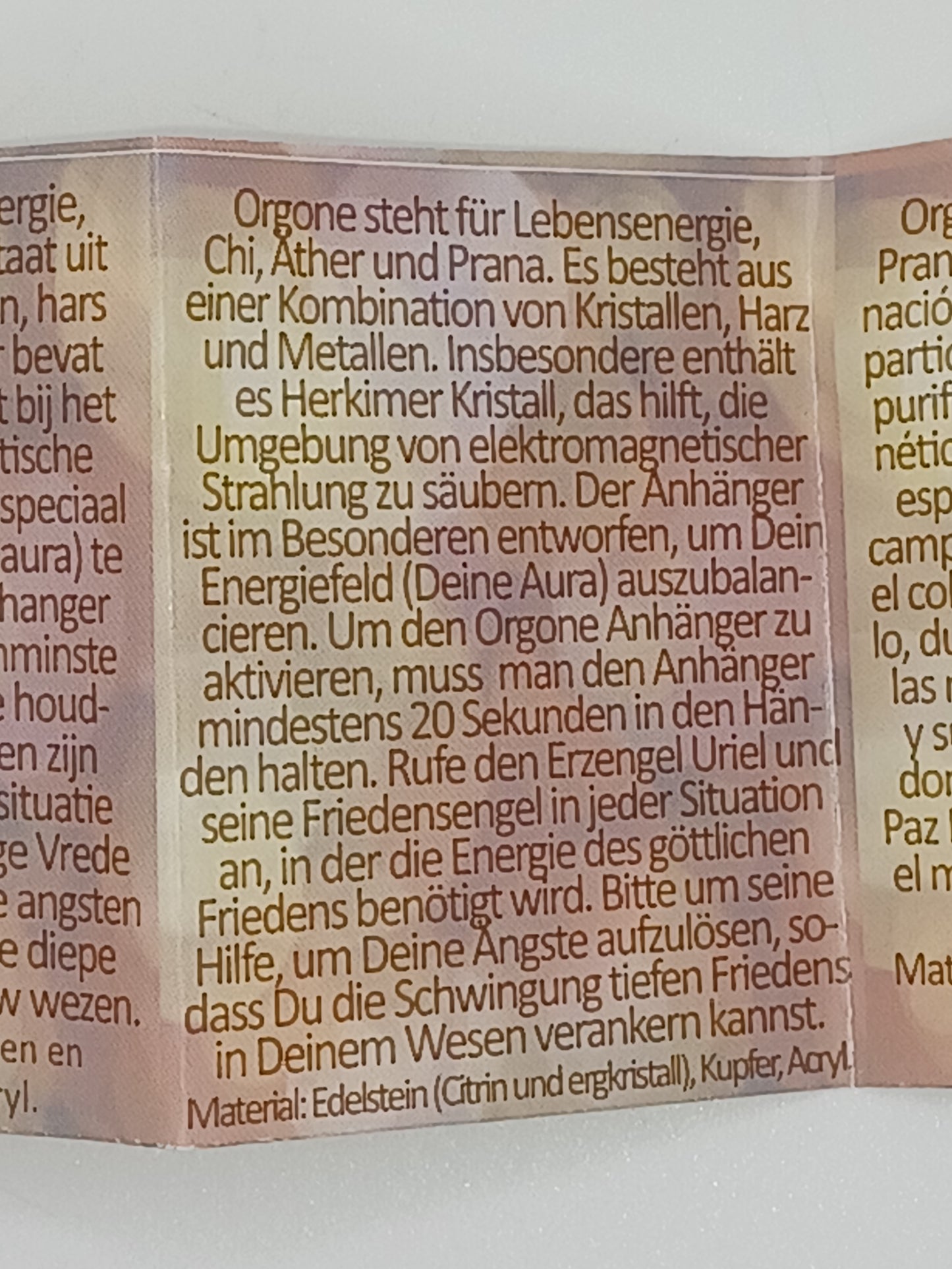 Orgonit Anhänger Erzengel Uriel 4 cm Engel Schutz