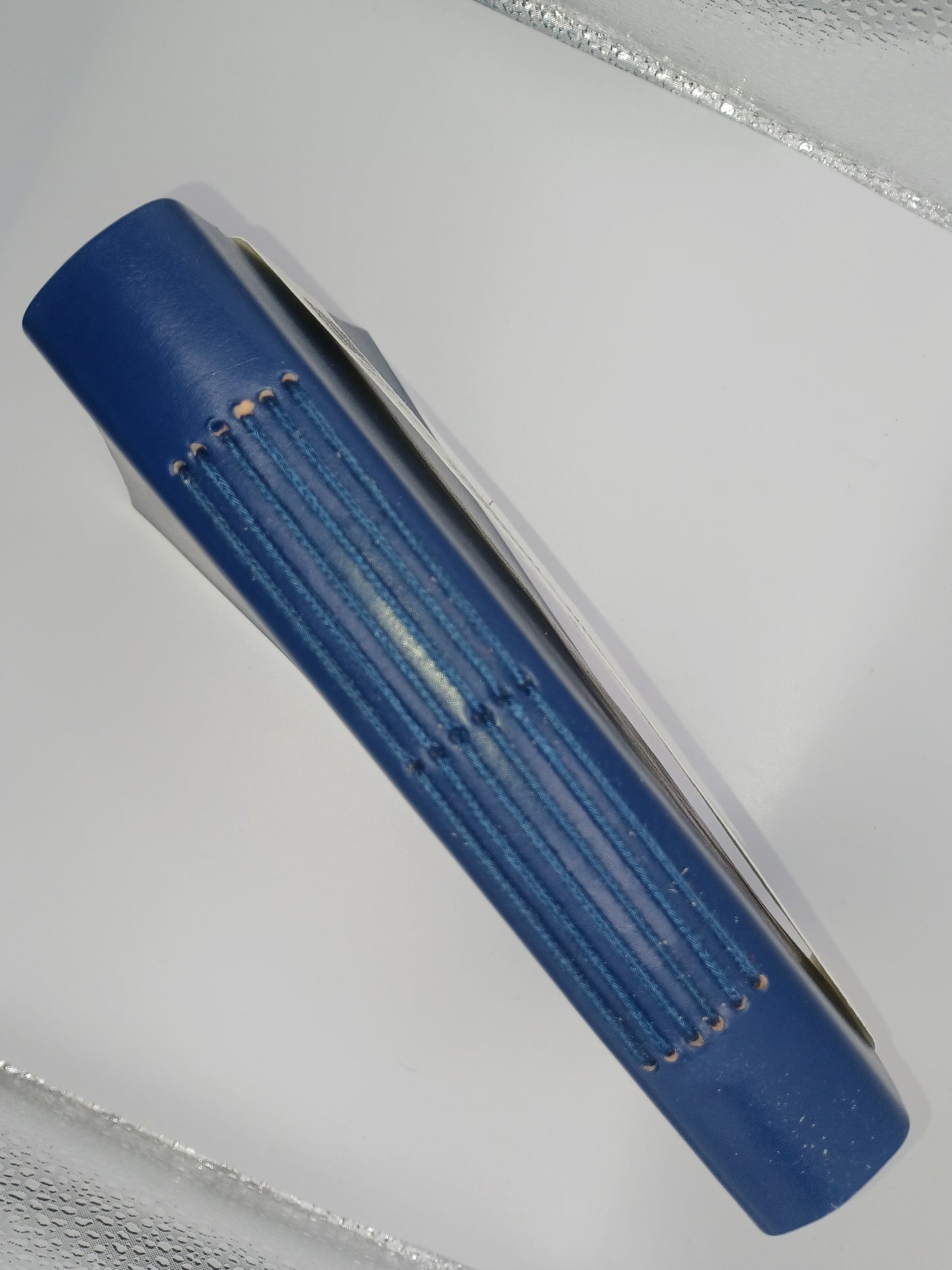 Schreibbuch Lebensblume blau gold 144 Seiten Lederienband Notizbuch