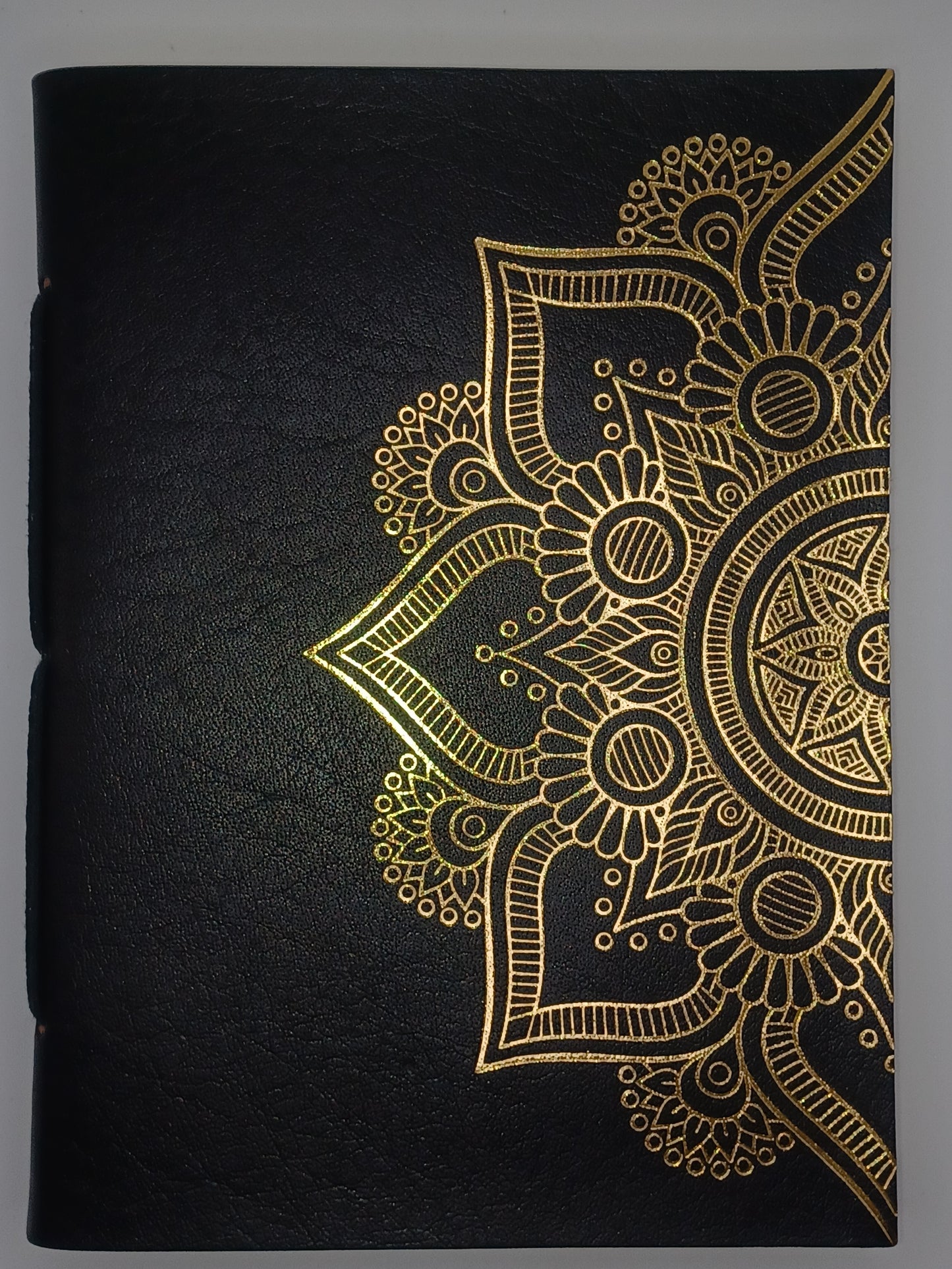 Schreibbuch Mandala 144 Seiten Ledereinband blanko Höhe 18 cm