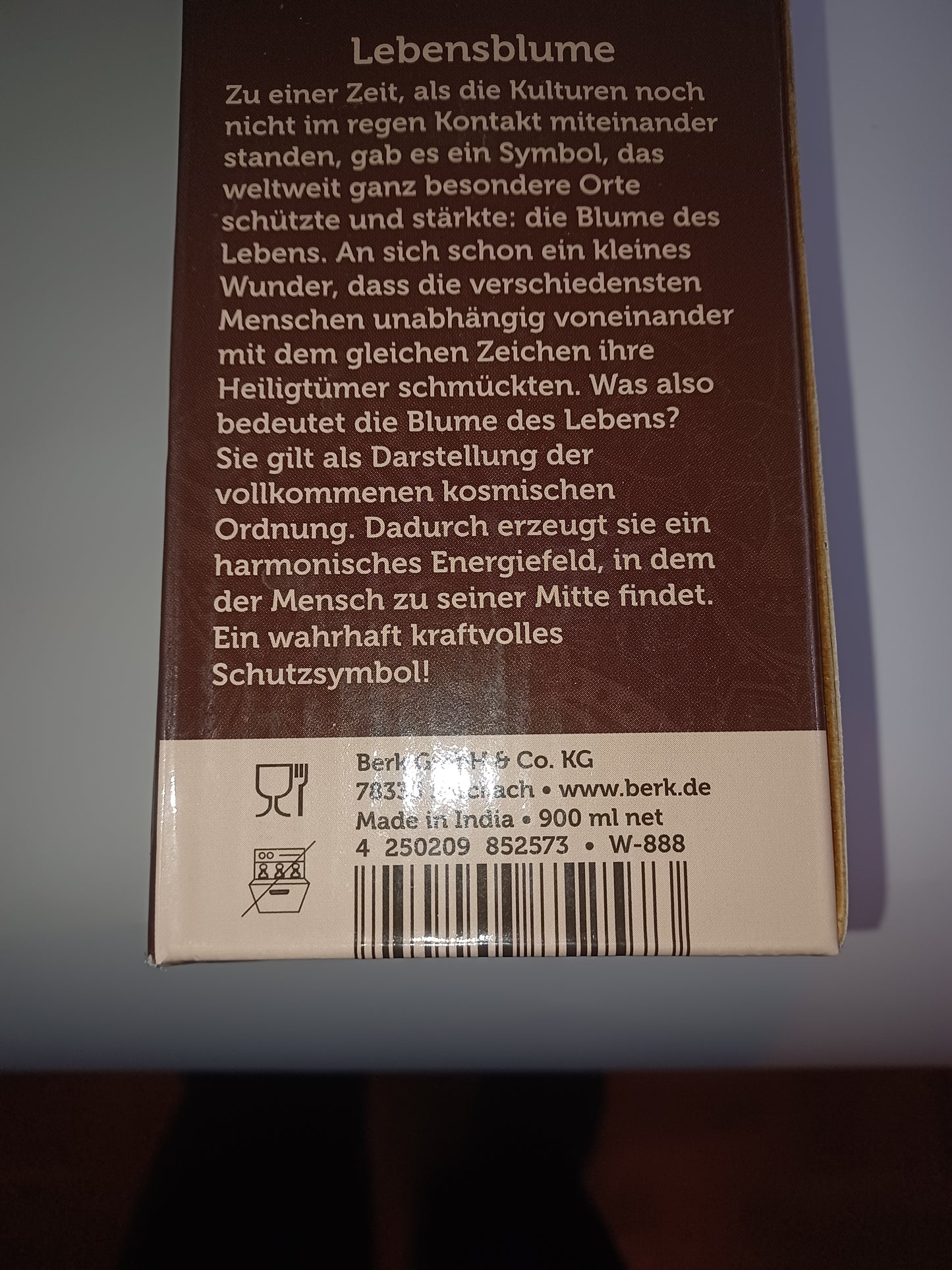 Trinkflasche Kupfer 900 ml Blume des Lebens handgehämmert Ayurveda