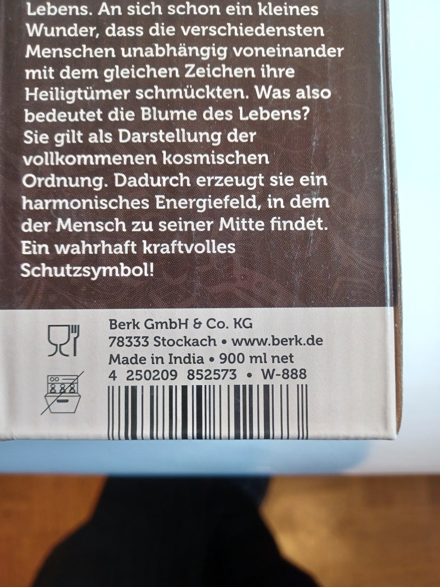 Trinkflasche Kupfer 900 ml Blume des Lebens handgehämmert Ayurveda