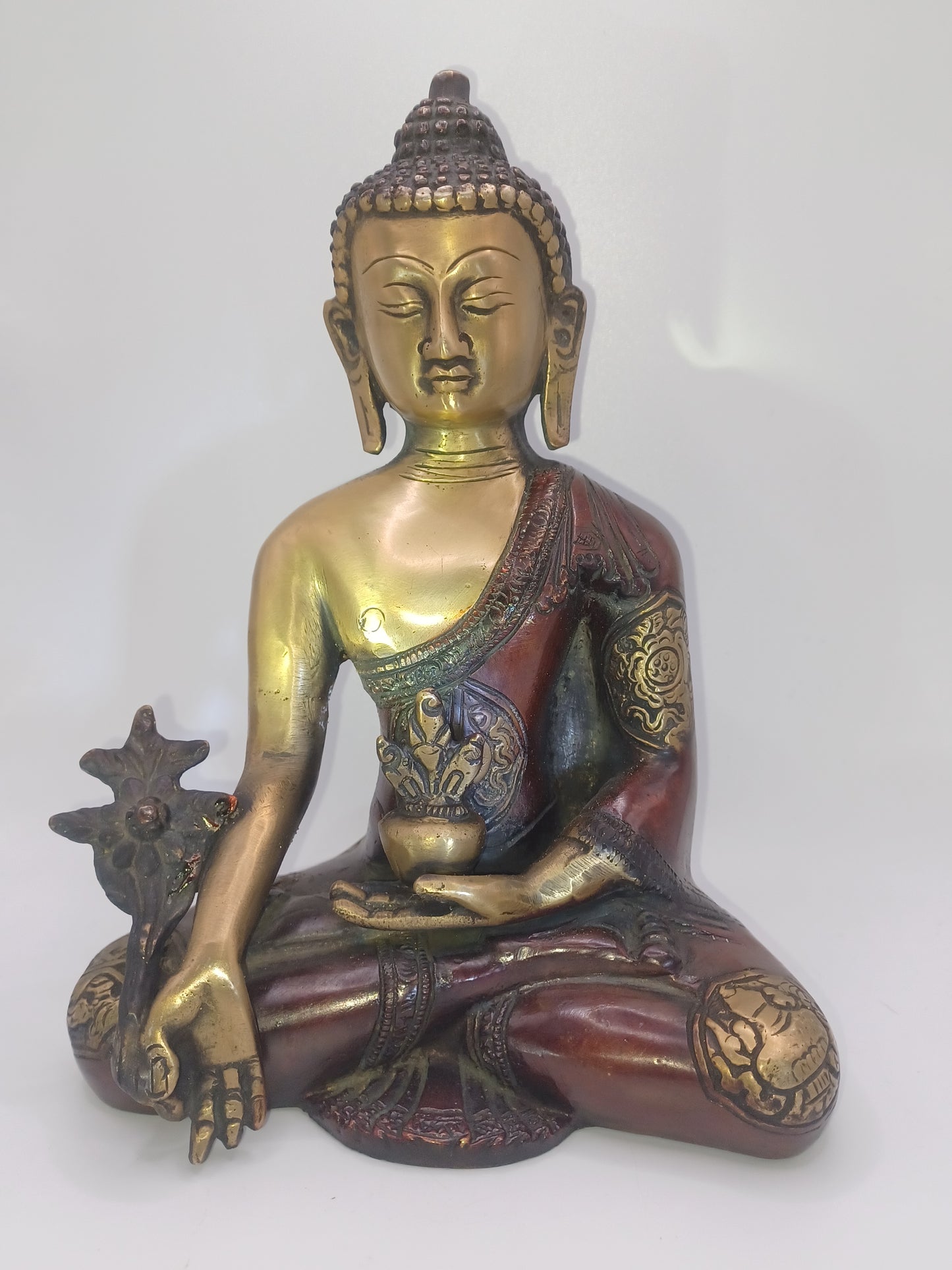 Medizin Buddha Messing 19,5 cm 1,7 kg Feng Shui Figur