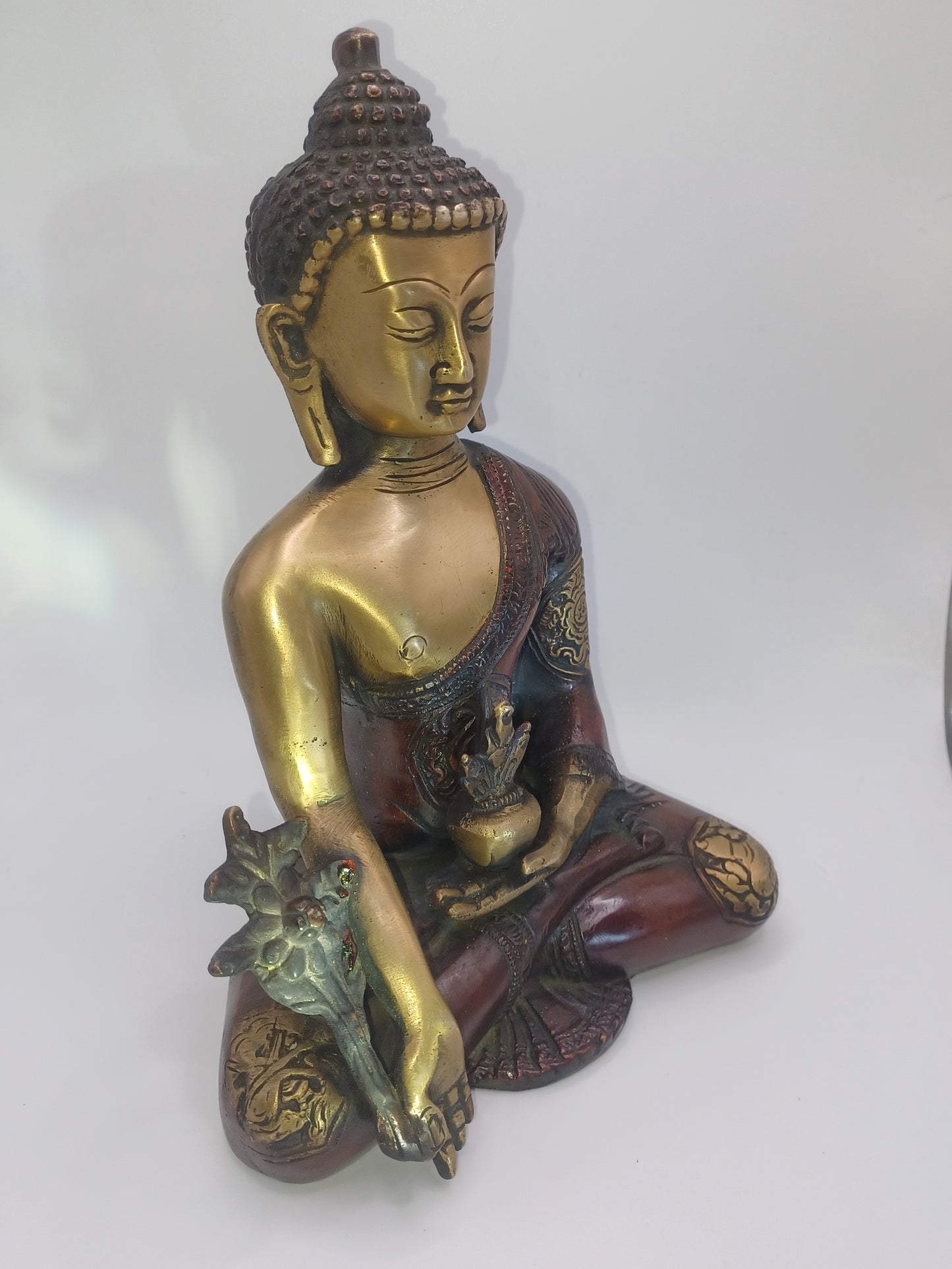 Medizin Buddha Messing 19,5 cm 1,7 kg Feng Shui Figur