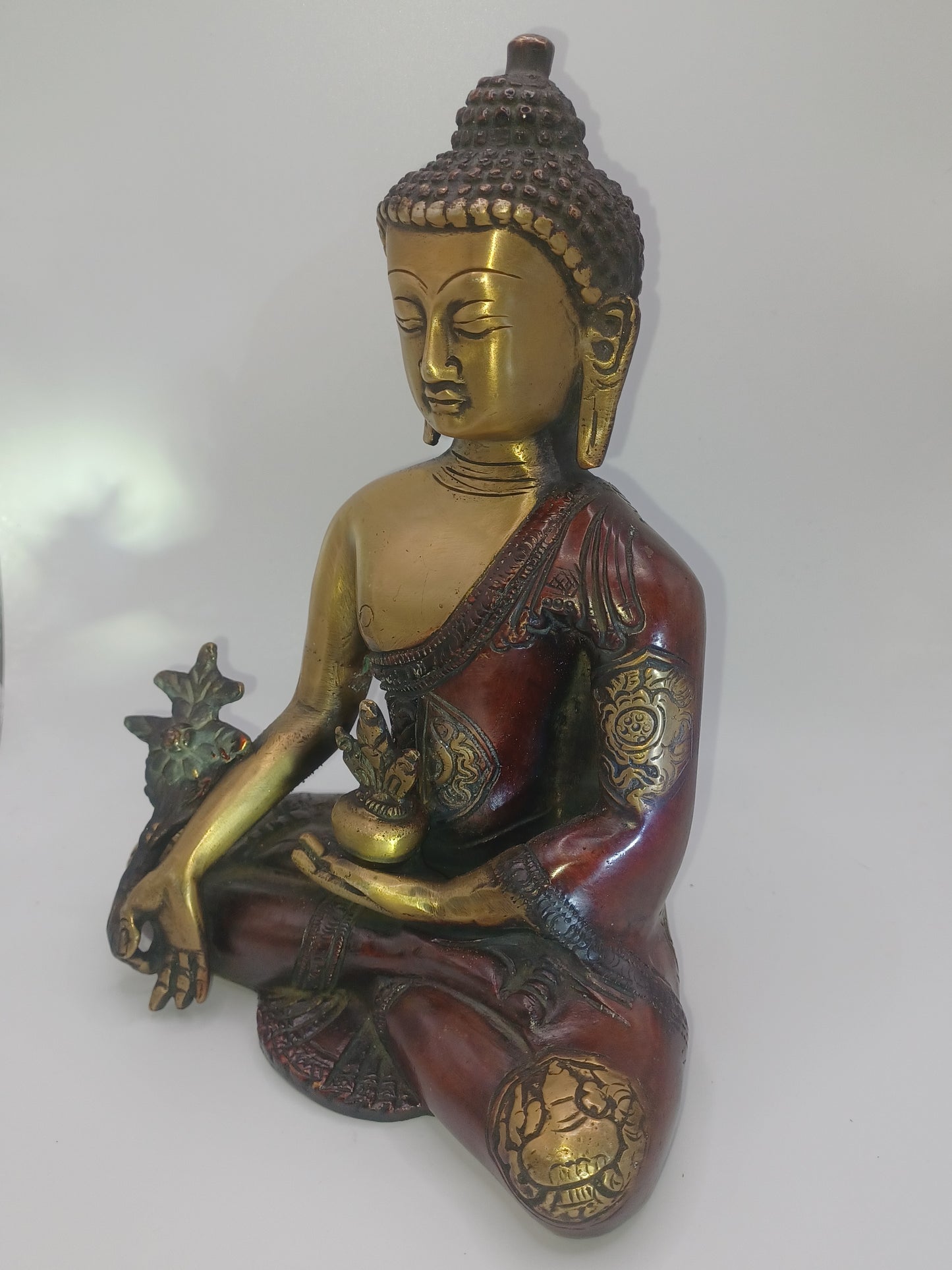 Medizin Buddha Messing 19,5 cm 1,7 kg Feng Shui Figur