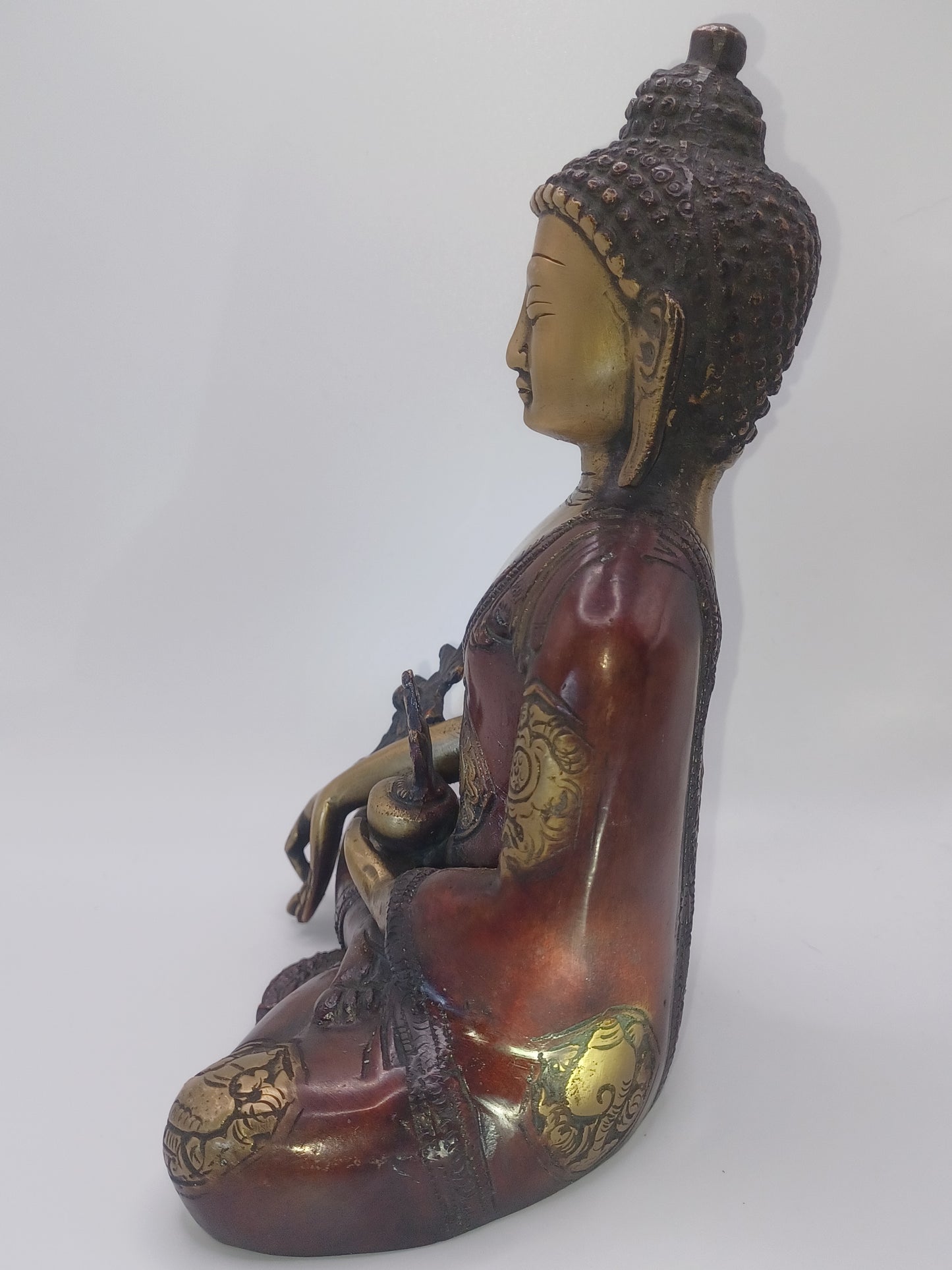 Medizin Buddha Messing 19,5 cm 1,7 kg Feng Shui Figur