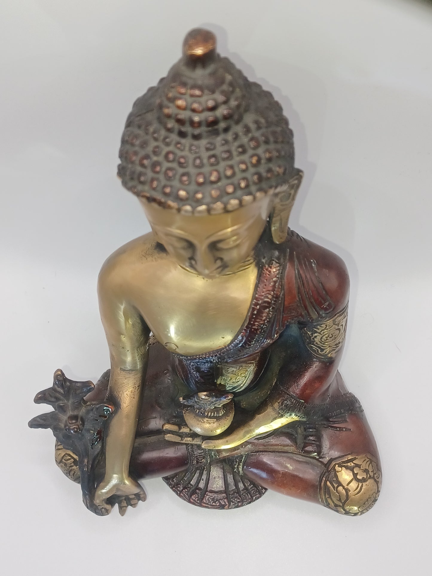 Medizin Buddha Messing 19,5 cm 1,7 kg Feng Shui Figur
