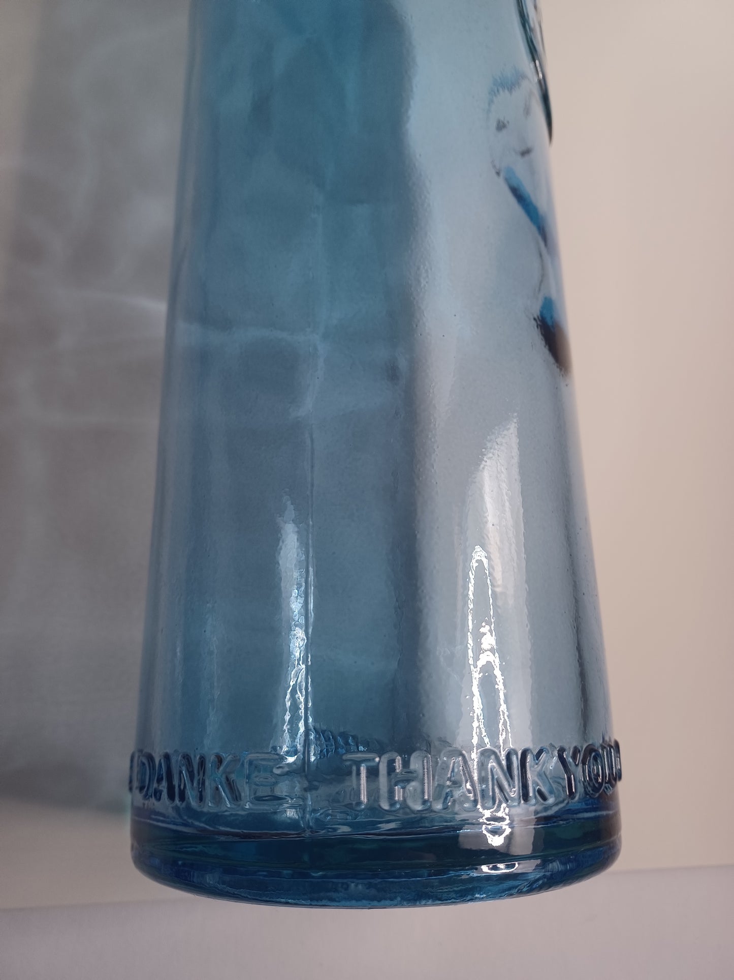 Om Wasserflasche 1,2 Liter Höhe 30 cm schwermetallfrei im Bio Baumwollsäckchen