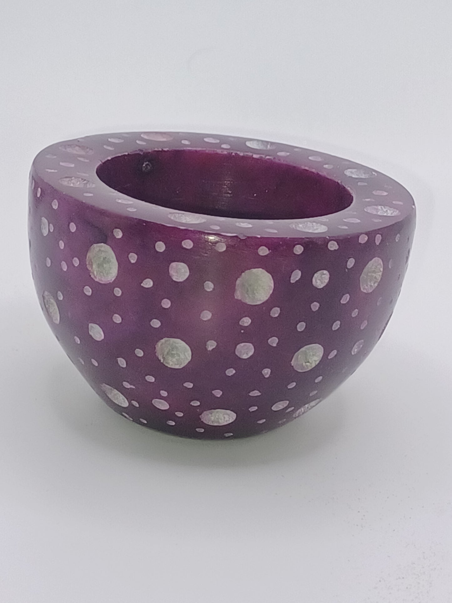 Teelichthalter Speckstein lila 6 cm