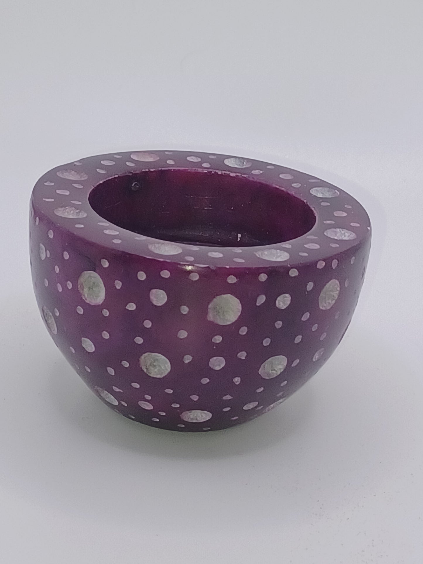 Teelichthalter Speckstein lila 6 cm