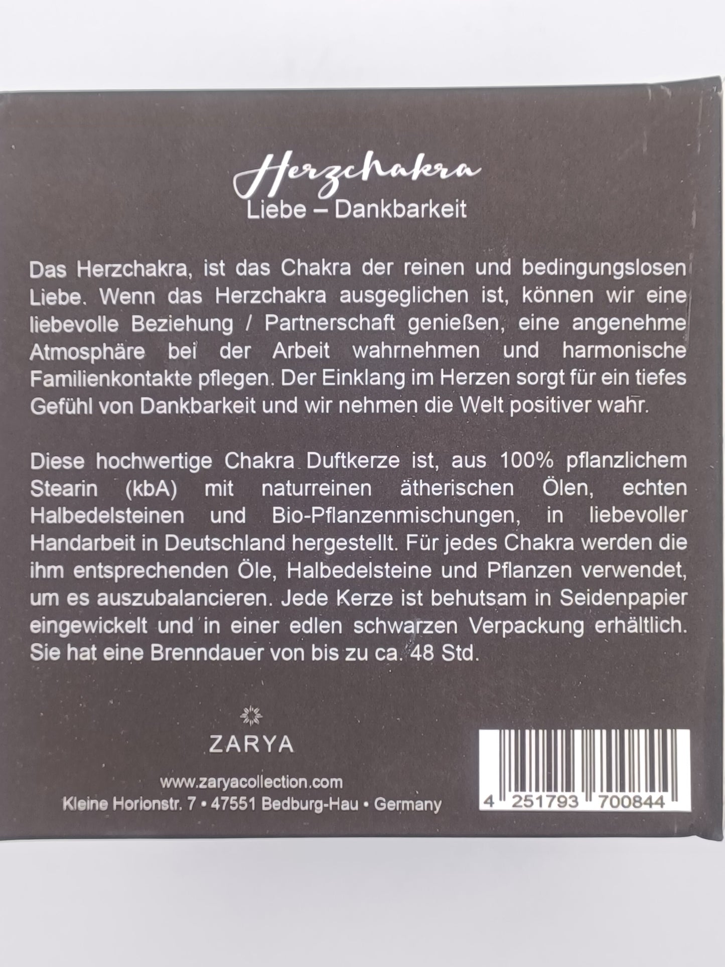 Herzchakra Chakrakerze Kerze Duftkerze Halbedelsteine ätherische Öle