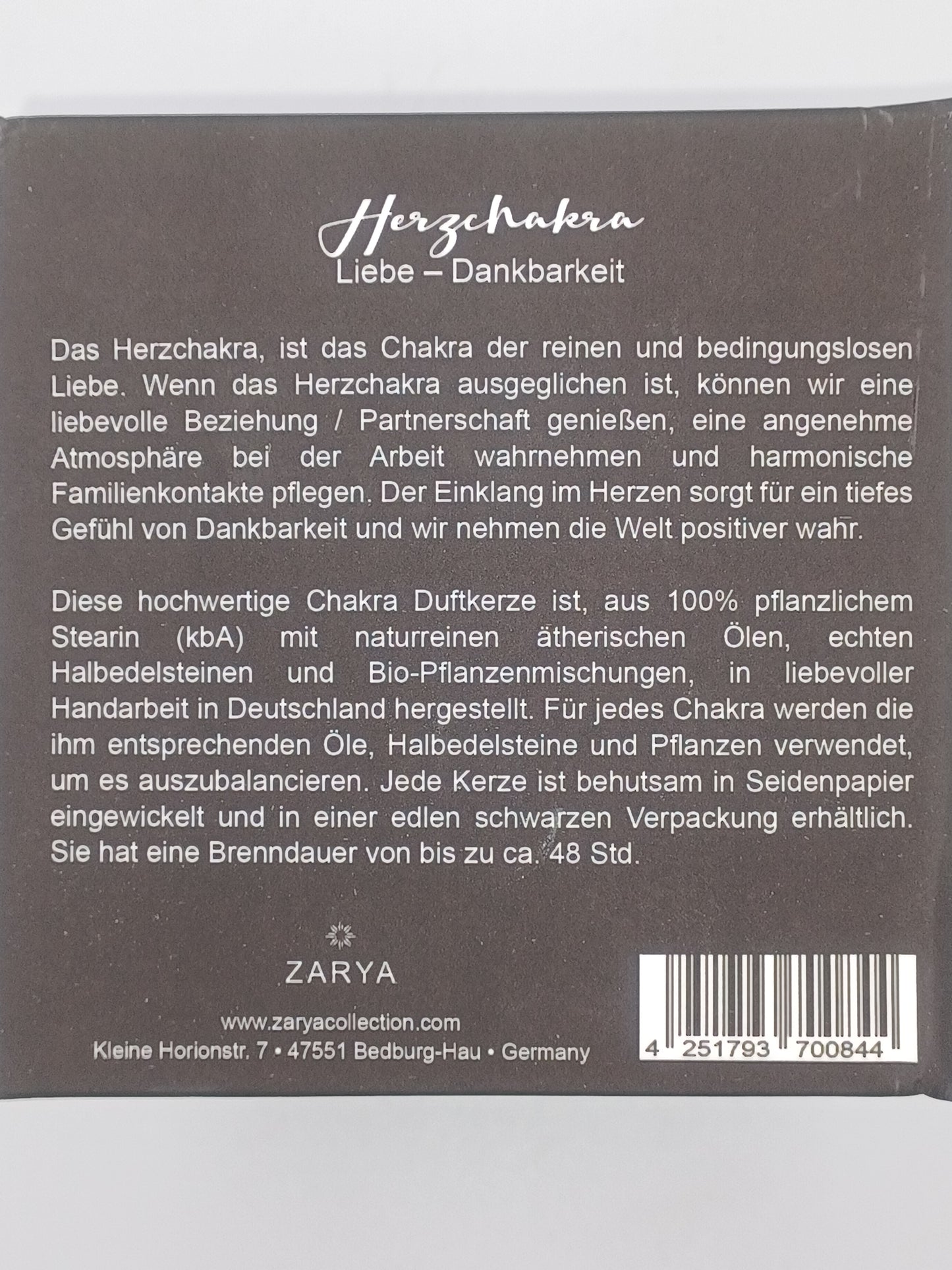 Herzchakra Chakrakerze Kerze Duftkerze Halbedelsteine ätherische Öle
