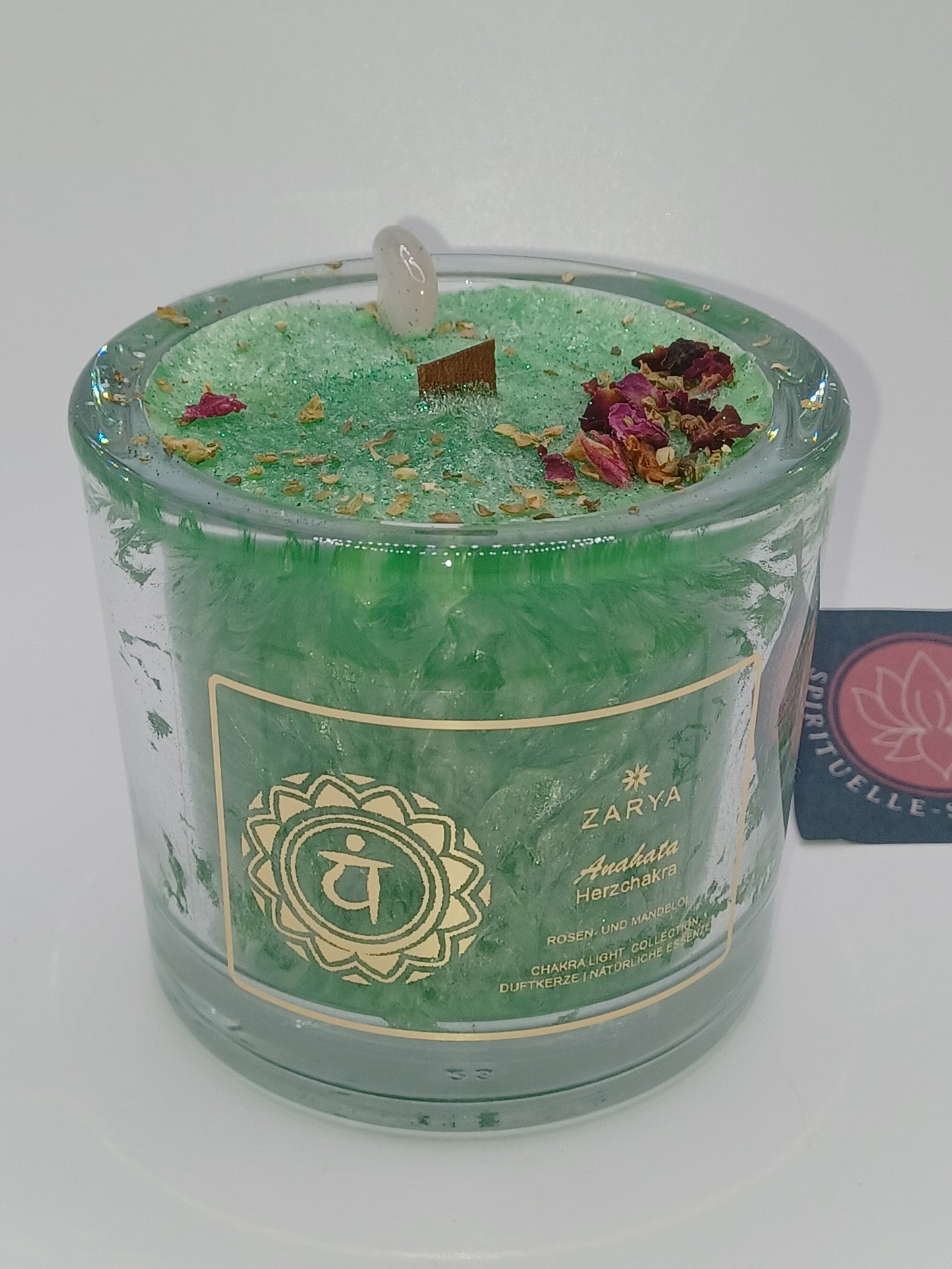 Herzchakra Chakrakerze Kerze Duftkerze Halbedelsteine ätherische Öle