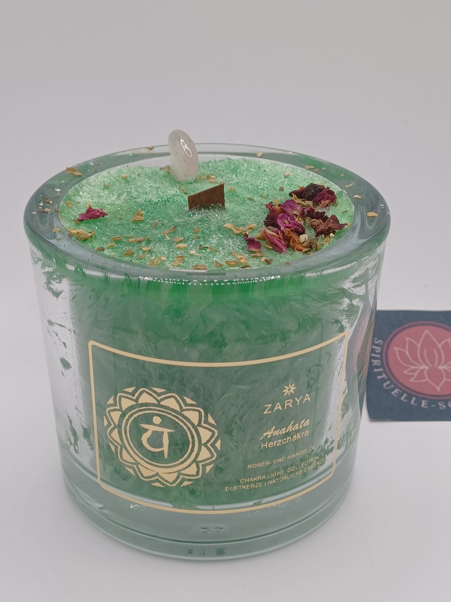 Herzchakra Chakrakerze Kerze Duftkerze Halbedelsteine ätherische Öle