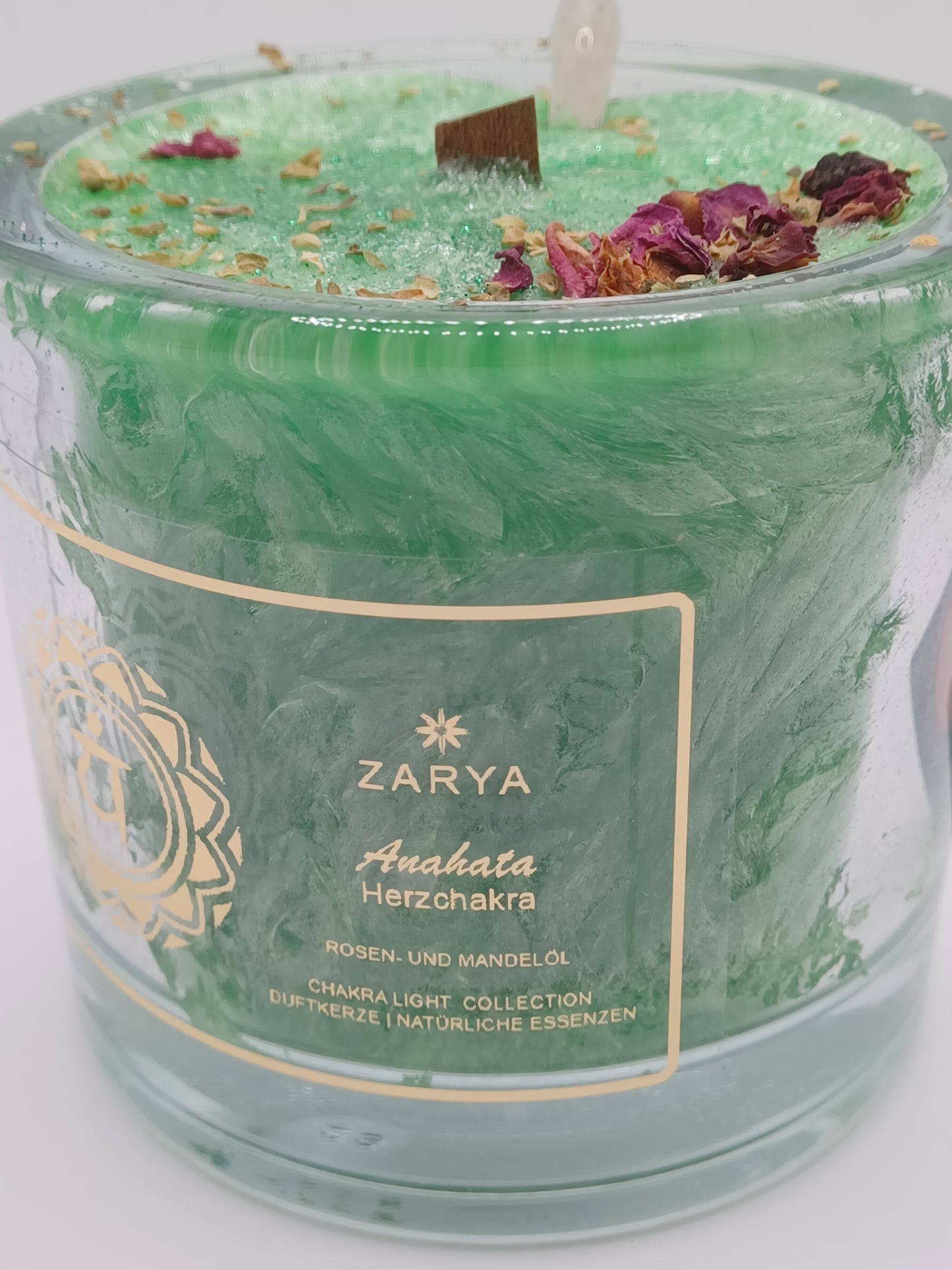 Herzchakra Chakrakerze Kerze Duftkerze Halbedelsteine ätherische Öle