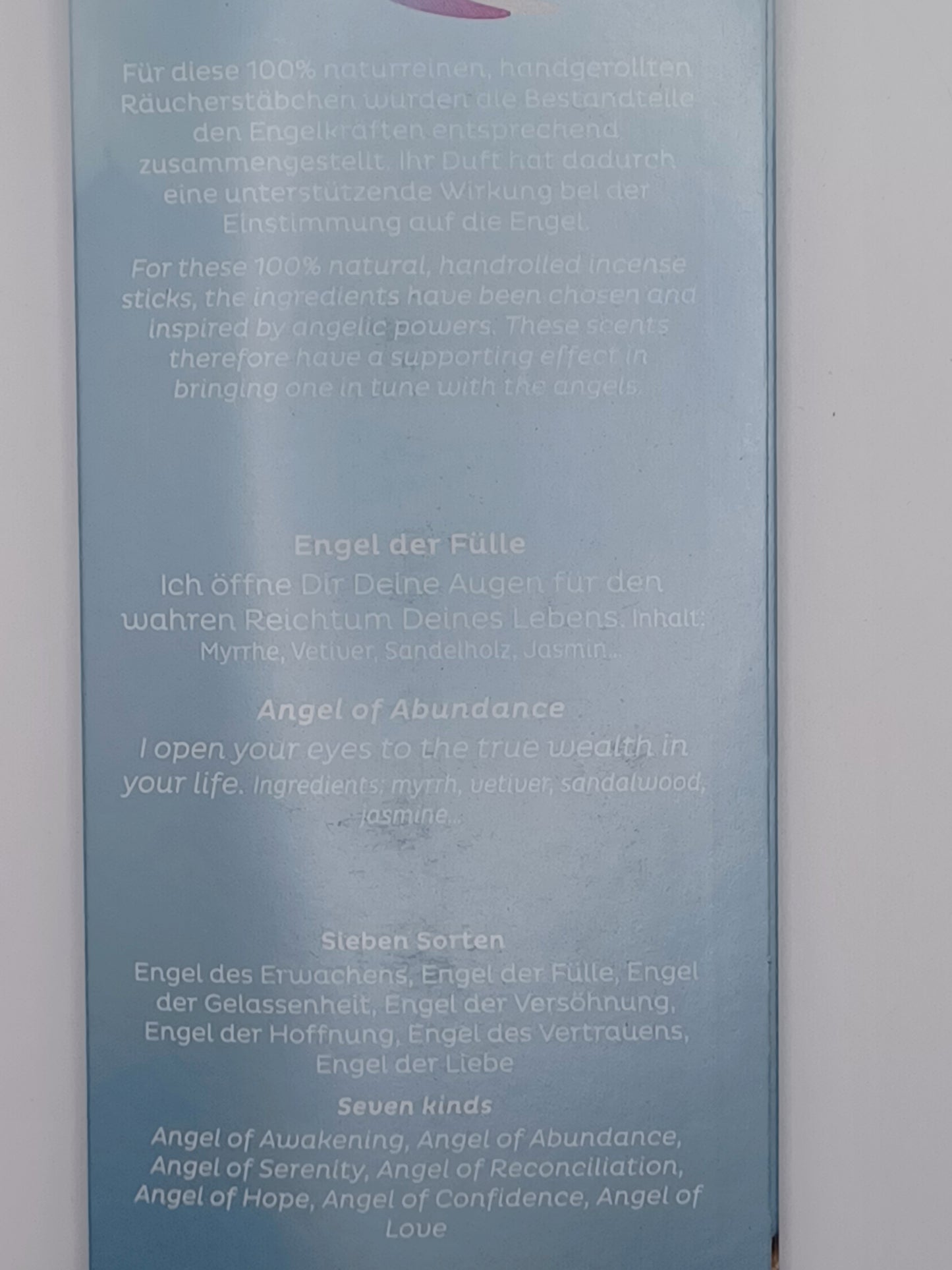 1 x Engel der Fülle Räucherstäbchen 10 g 100% Natur Holy Smokes Engel Line