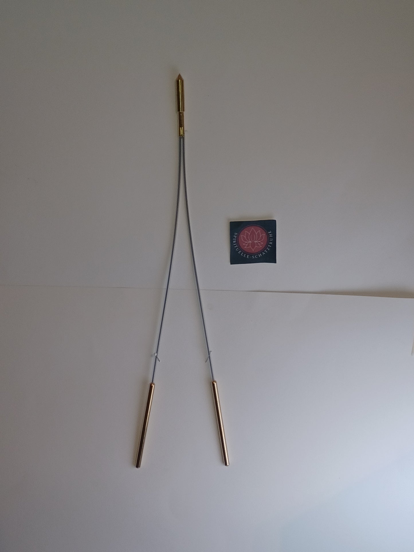 Wünschelrute mit Messinggriff, 42,5 cm mit Messing Griff und Aufsatzrute