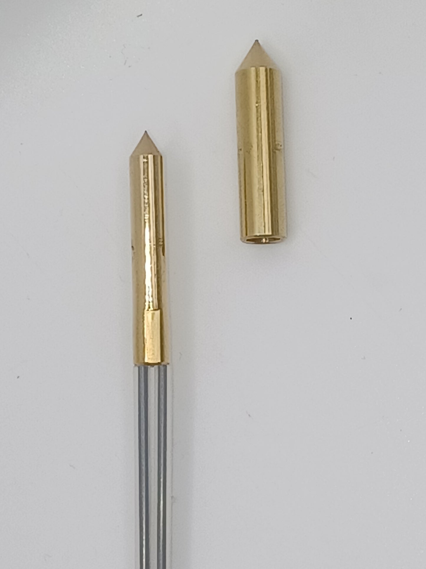 Wünschelrute mit Messinggriff, 42,5 cm mit Messing Griff und Aufsatzrute