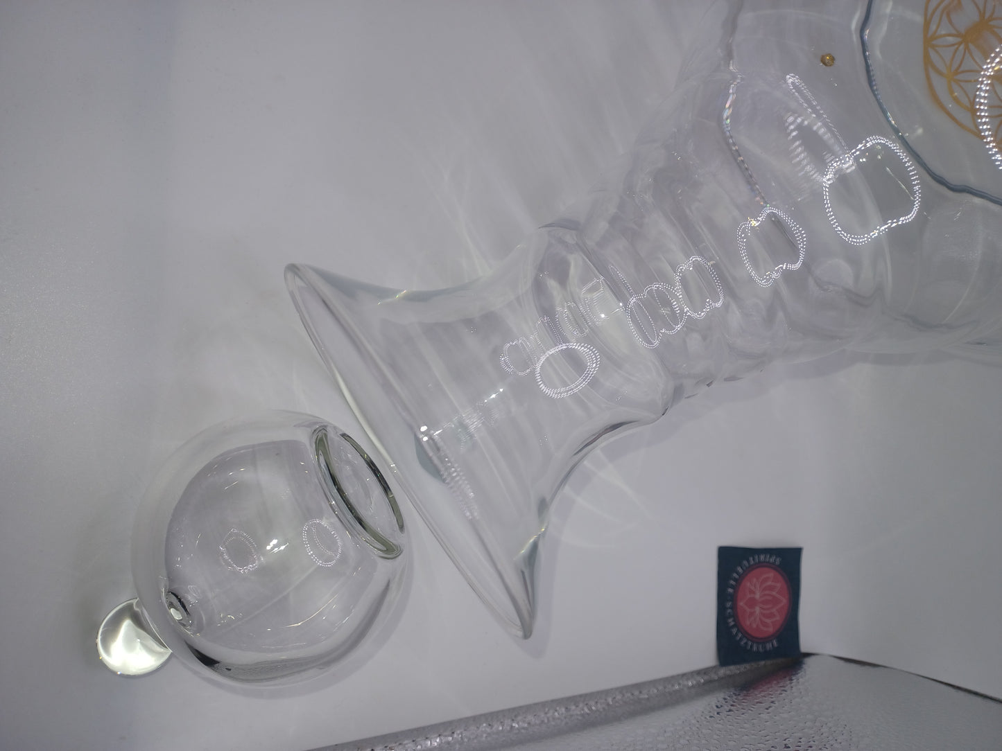 Golden Alladin - Vitalkaraffe mit Stöpsel 1,3 L Blume des Lebens Feng Shui