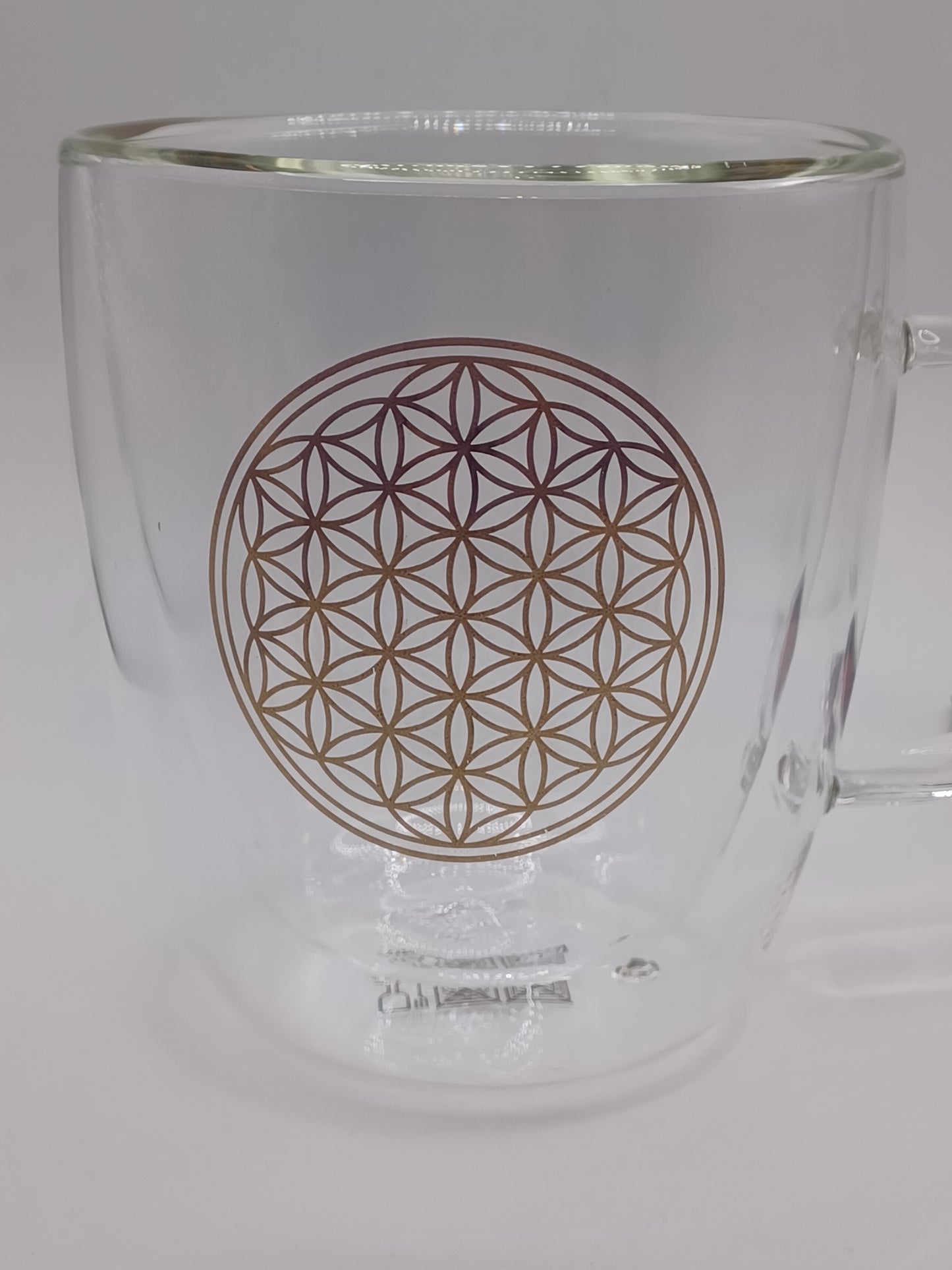Teeglas doppelwandig Blume des Lebens 400 ml Teeglas
